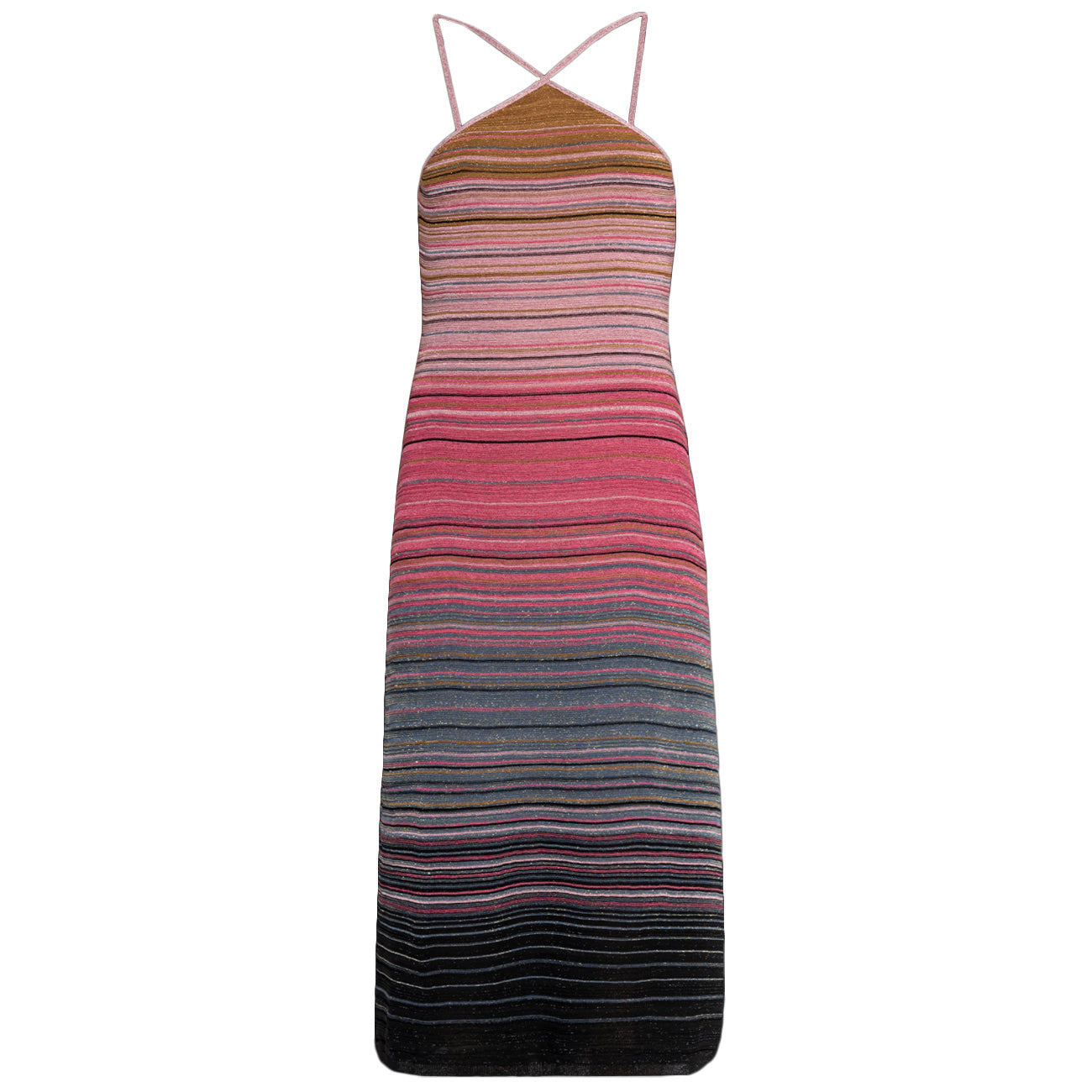 AKEP Abito Lungo A Strisce Lurex VSKD13292 VIOLA 