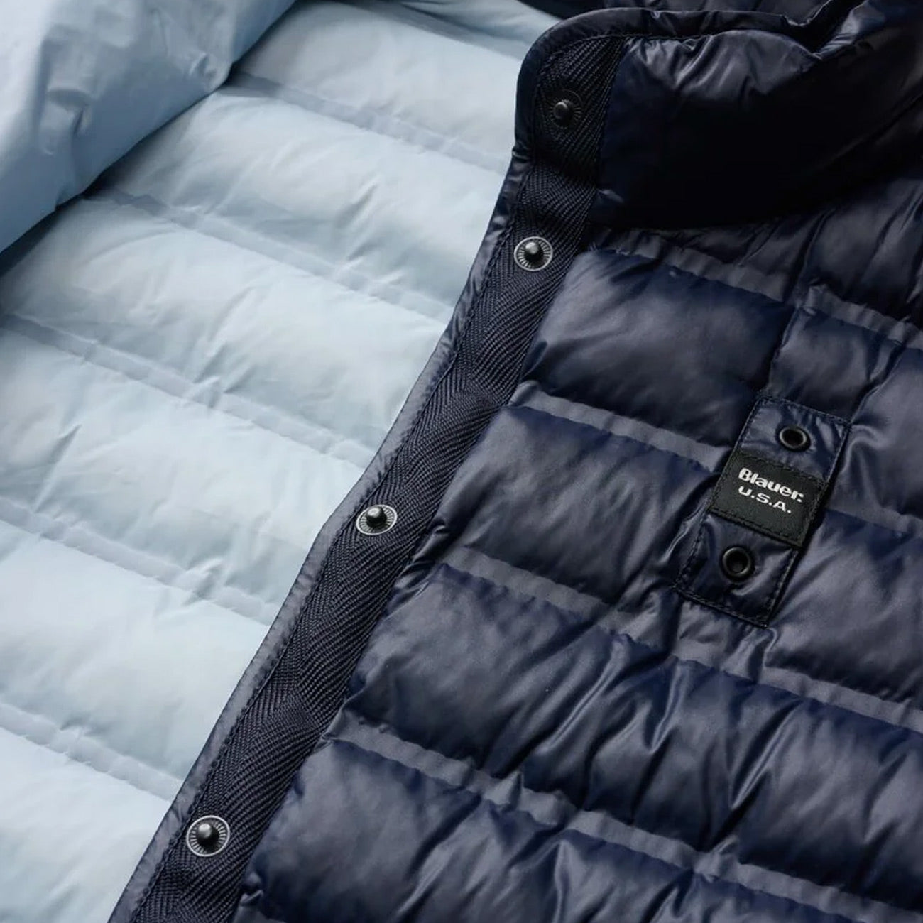 BLAUER Giacca Imbottita A Righe Moon 26SBLDC02173-007104 888LL- BLU/LIGHT BLU 80E 