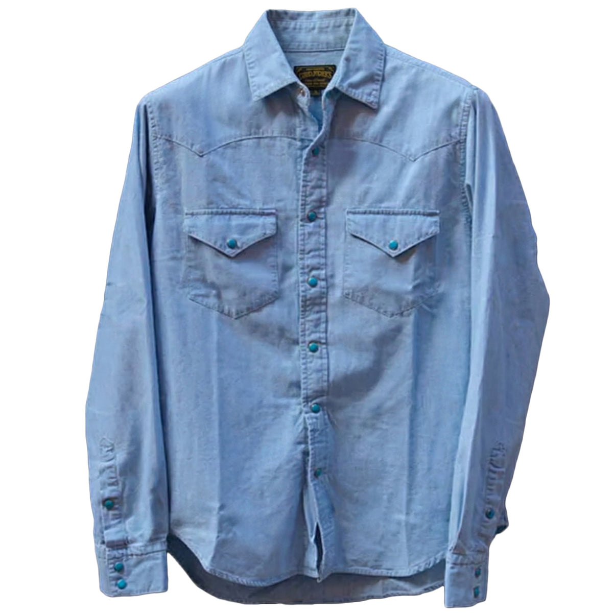 CHESAPEAKE'S Camicia Western In Chambray FLAGSTAFF AZZURRO 