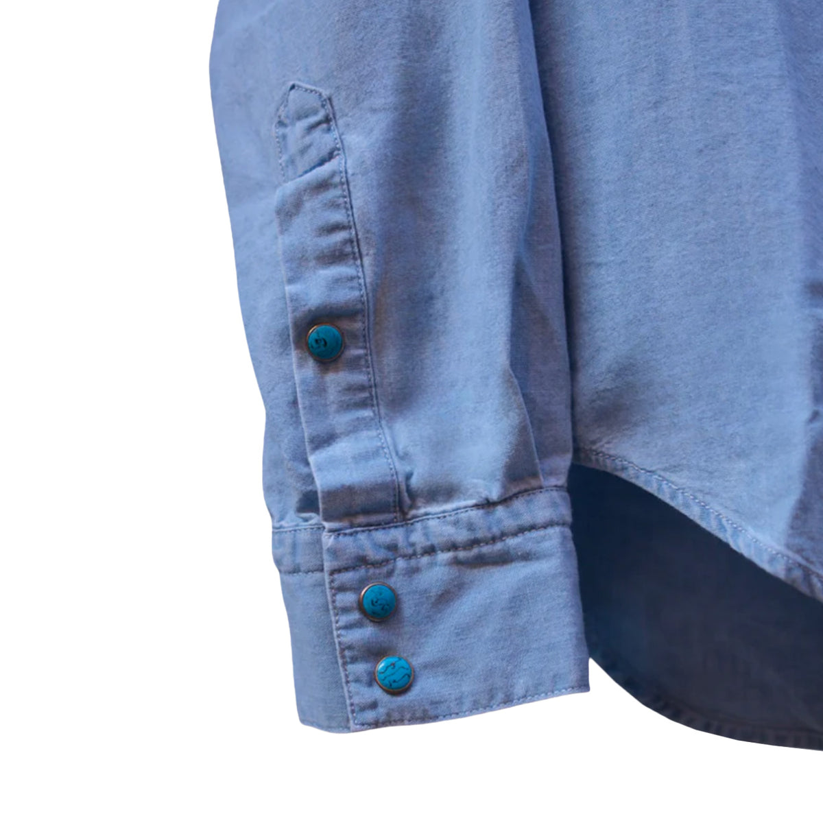 CHESAPEAKE'S Camicia Western In Chambray FLAGSTAFF AZZURRO 