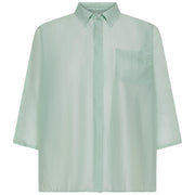 CRUNA CAMICIA CROPPED MANICA PIPISTRELLO MUSSOLA ELIDE2621 545 ACQUA 
