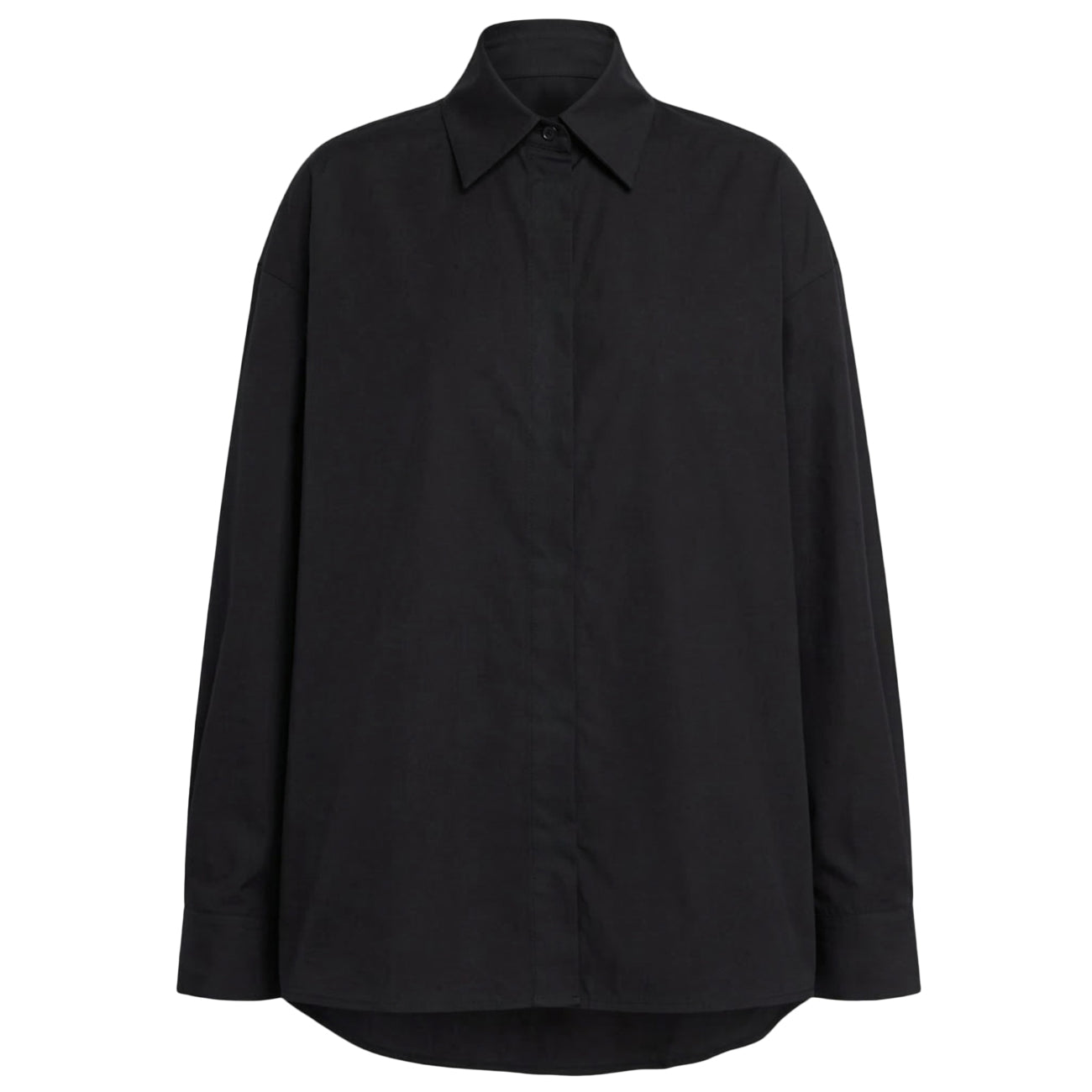 DONDUP Camicia Over In Gabardina Tinto Filo DC492 CF0200 XXX 999 NERO 