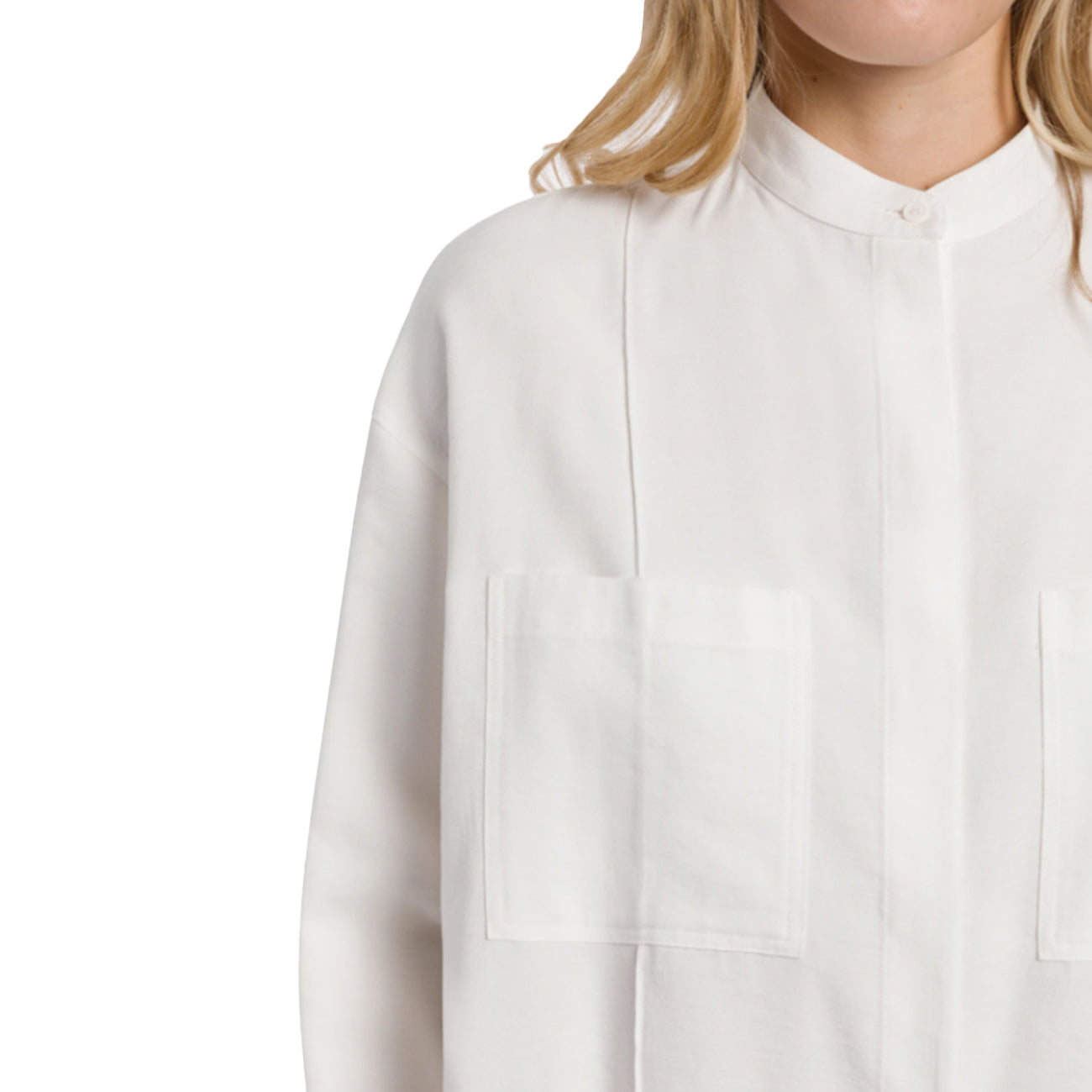 DONDUP Camicia Regular In Gabardina Di Viscosa DC493 IF0049D 001 LATTE 