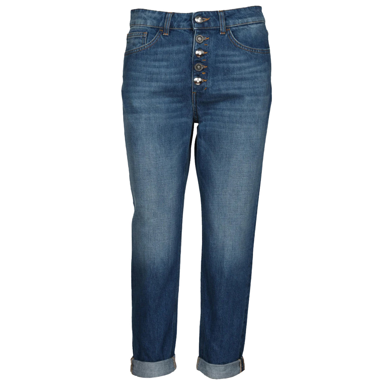 DONDUP Jeans Koons Con Bottoni Gioiello DP268B DFE286 MR3 800 BLU MEDIO 