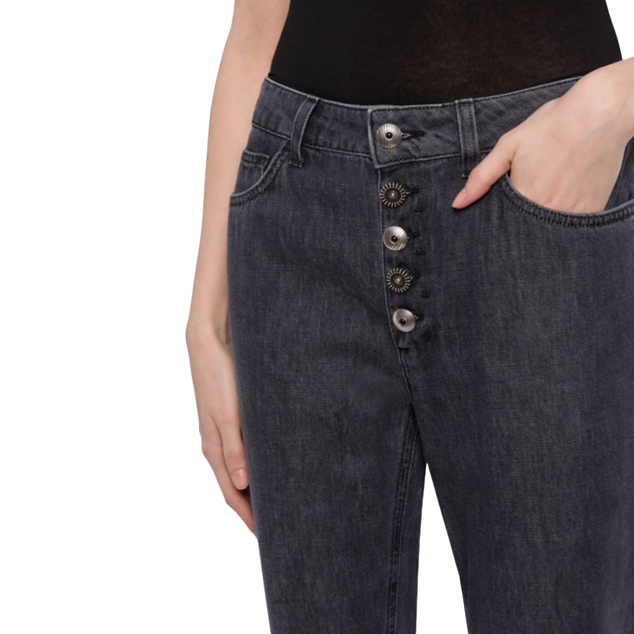 DONDUP Jeans Koons Loose In Denim Fisso Cotone E Lyocell DP268B DFE330 LZ7 999 NERO 