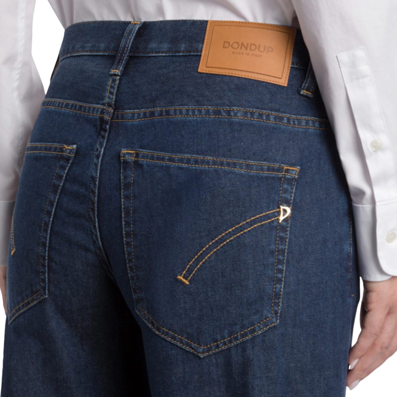 DONDUP Jeans Jacklyn Wide Leg In Denim Fisso DP427 DFH331 J32 800 BLU SCURO 