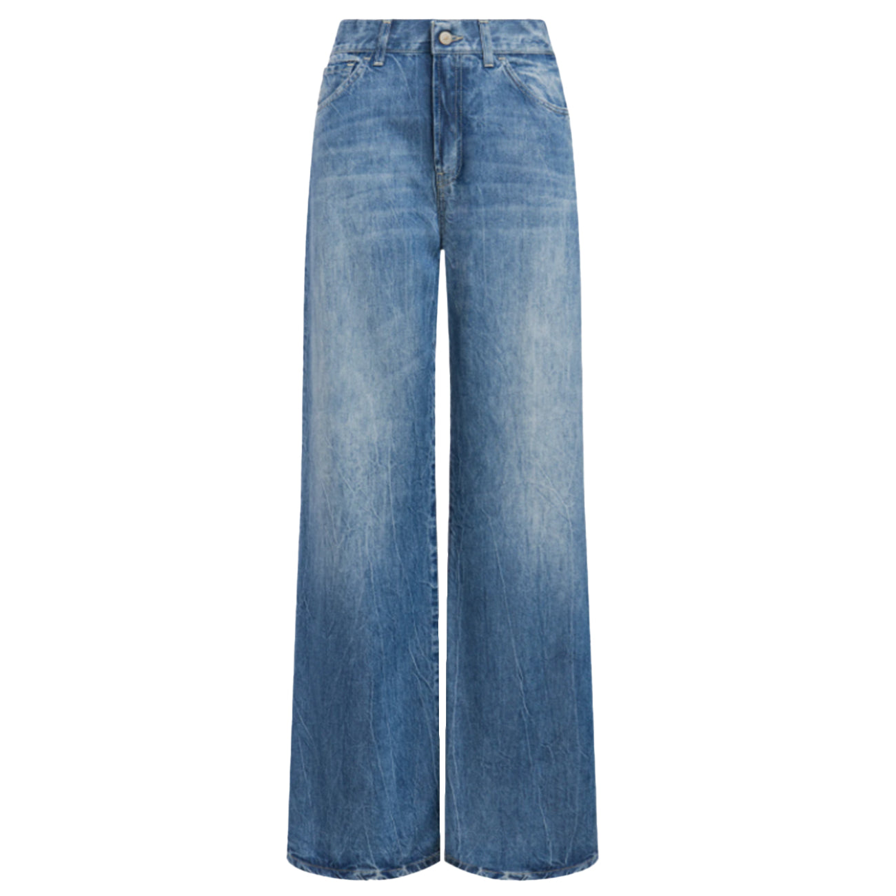 DONDUP Jeans Amber Wide Leg In Denim Fisso Lyocell DP619 DF0266 MC3 800 BLU MEDIO 