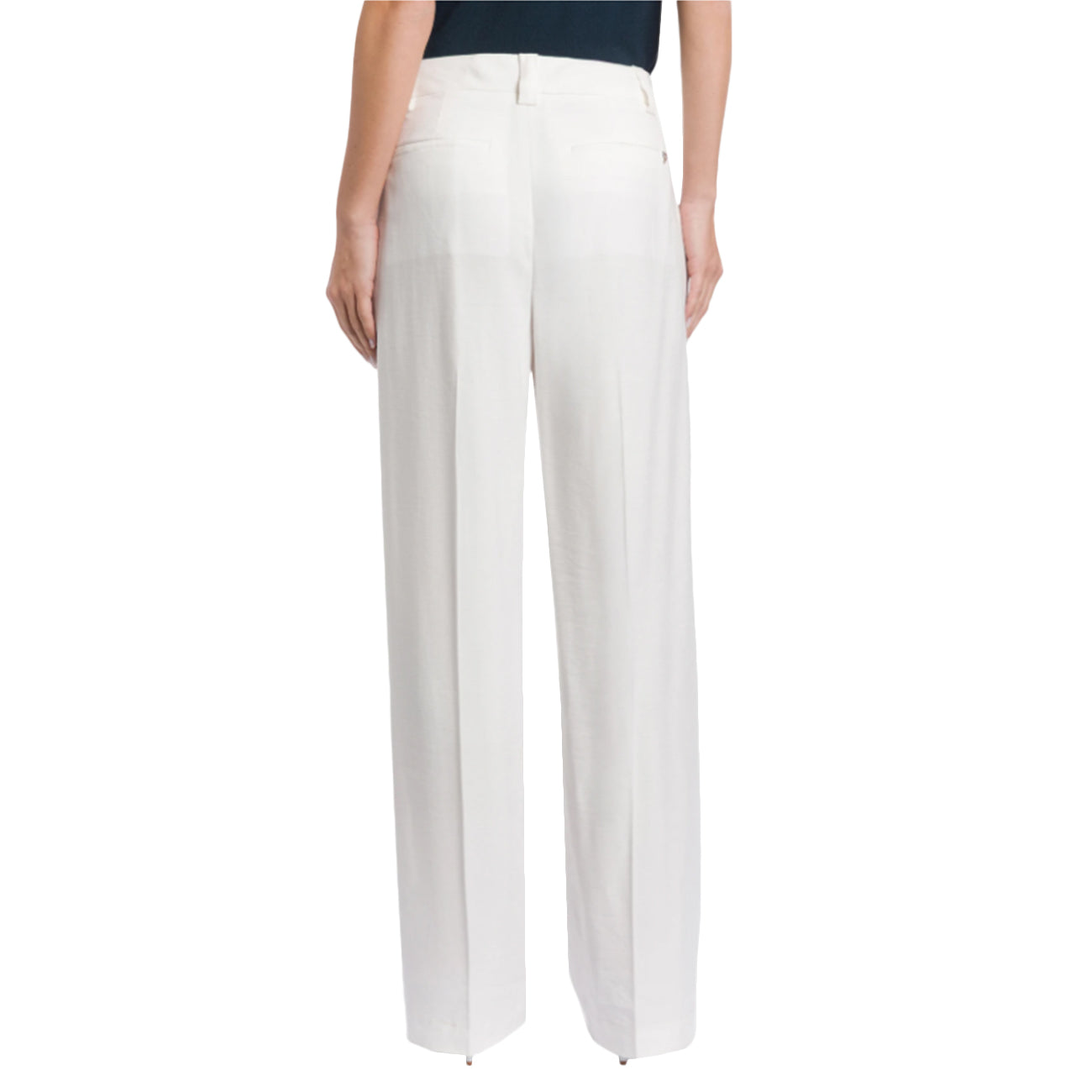 DONDUP Pantaloni Abby Wide Leg In Garbardina Di Viscosa DP883 IF0049D XXX 001 LATTE 