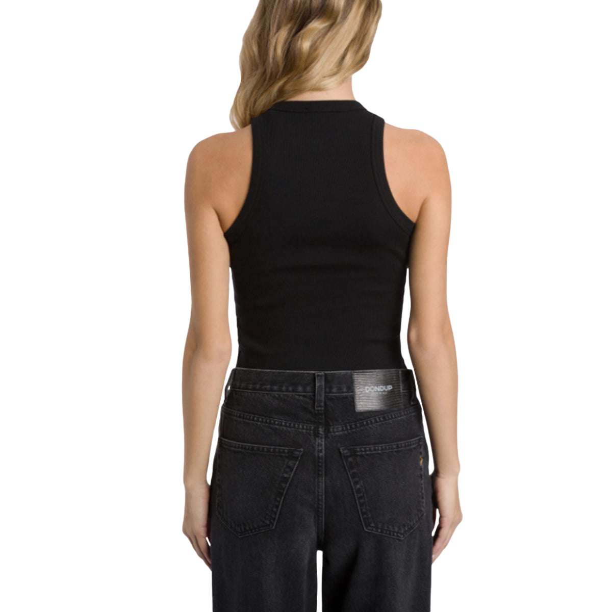 DONDUP Canotta Girocollo Slim In Costina Di Cotone DS071 JS0314 XXX 999 NERO 