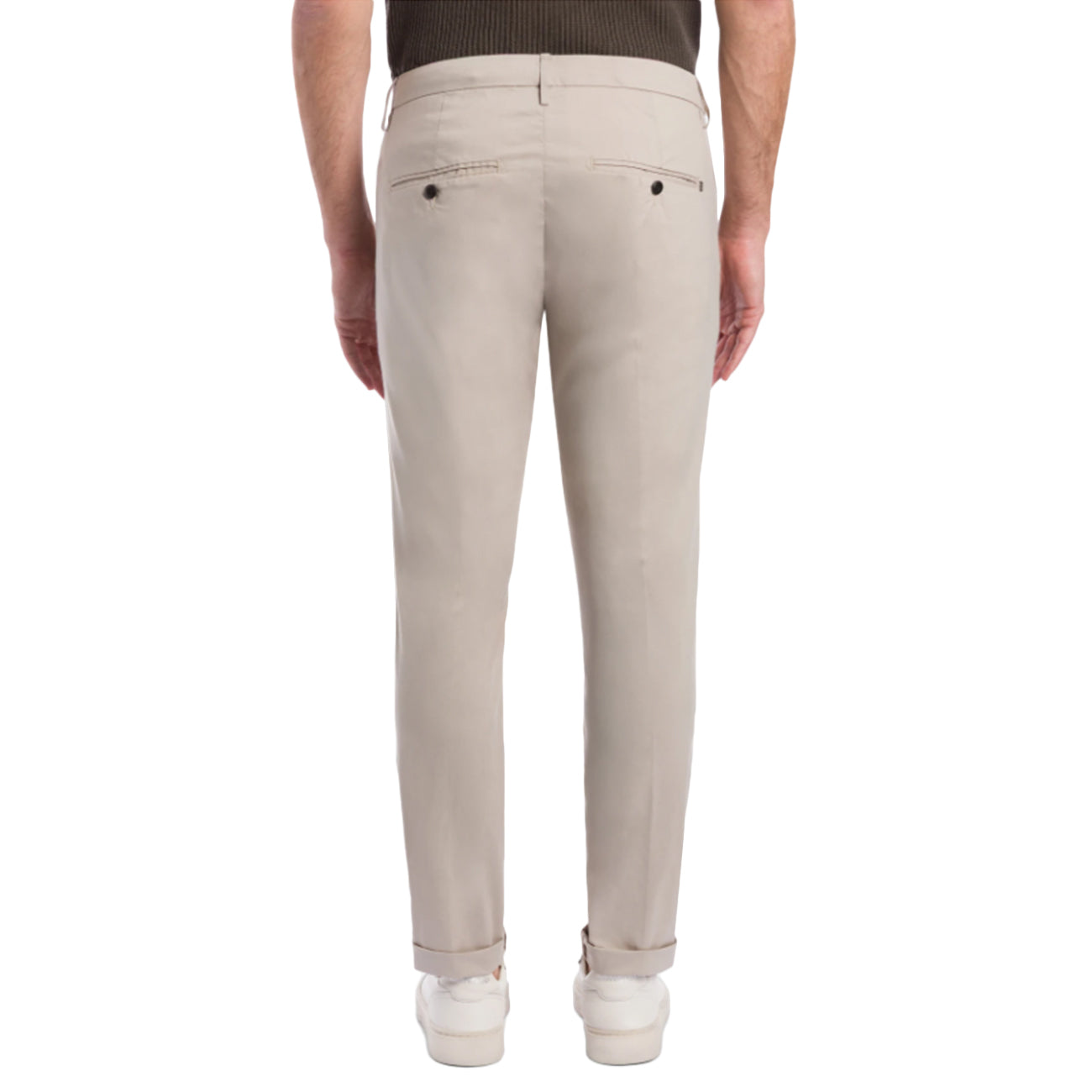 DONDUP Pantaloni Gaubert Slim In Popeline Cotone E Nylon UP235_PS0020U_002 010 LIEVITO 