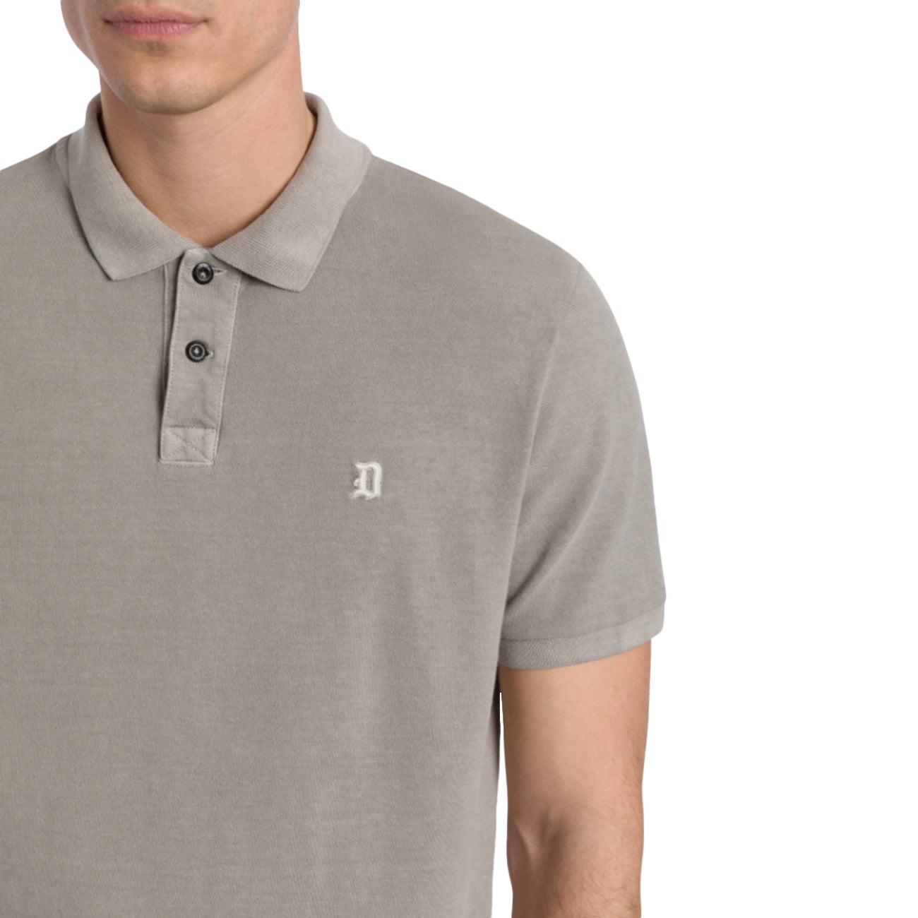 DONDUP Polo Regular In Cotone Piquet US302_JF0315M_PTO 021 CRISTALLO 