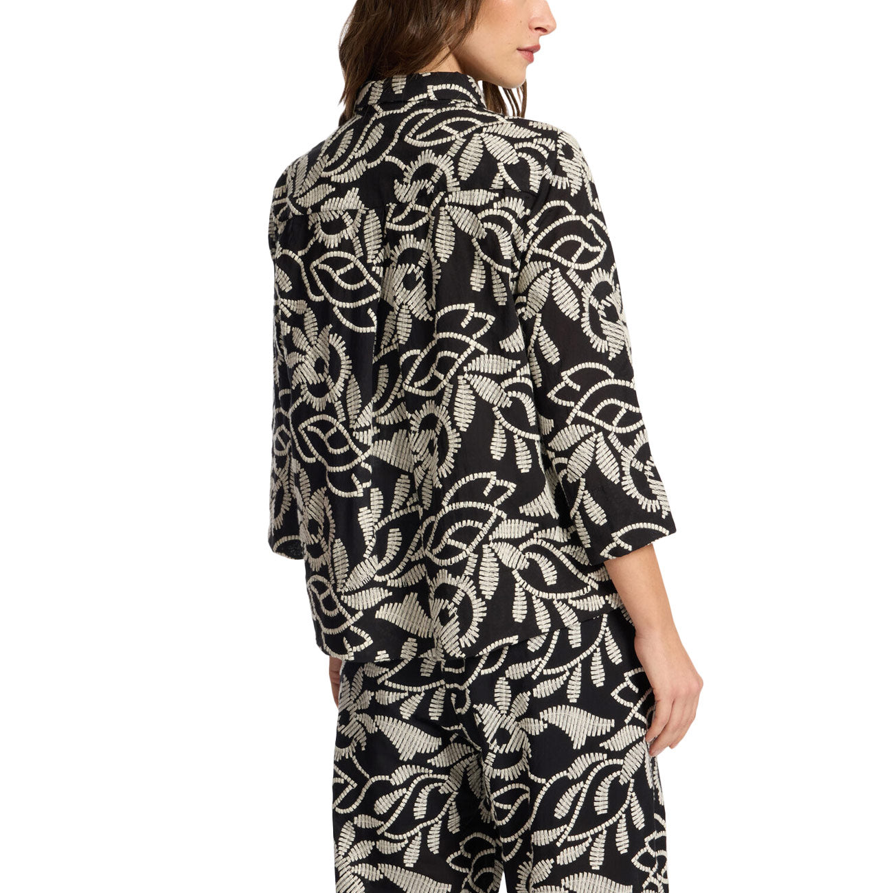 ELENA MIRO' Camicia In Cotone Ricamato 5012P000321N 01 NERO 