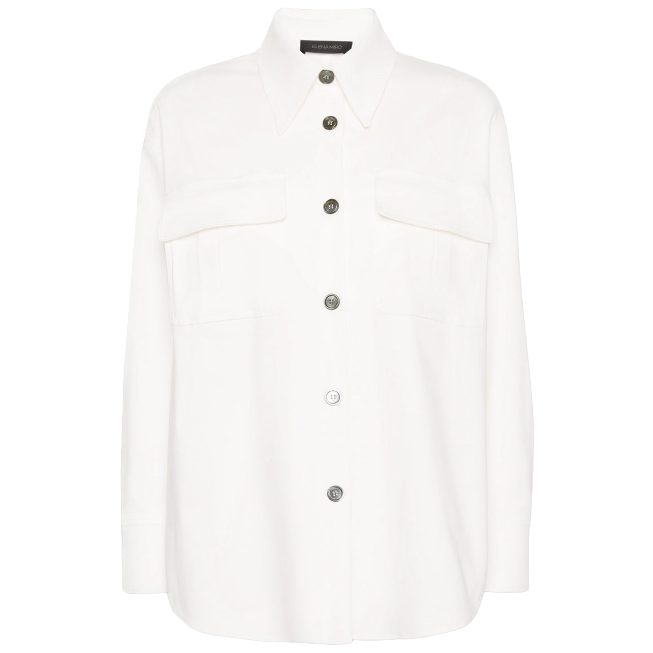 ELENA MIRO' Camicia In Gabardina Con Tasche 5023Z000028N 011 BIANCO 