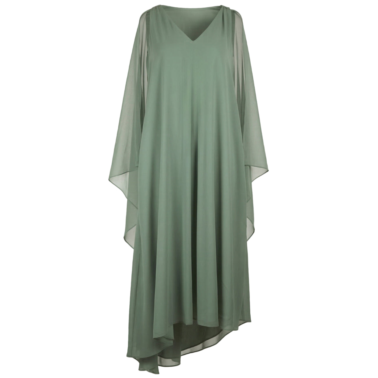 ELENA MIRO' Abito Lungo In Georgette 7072P100299N B5 GREEN WATER 