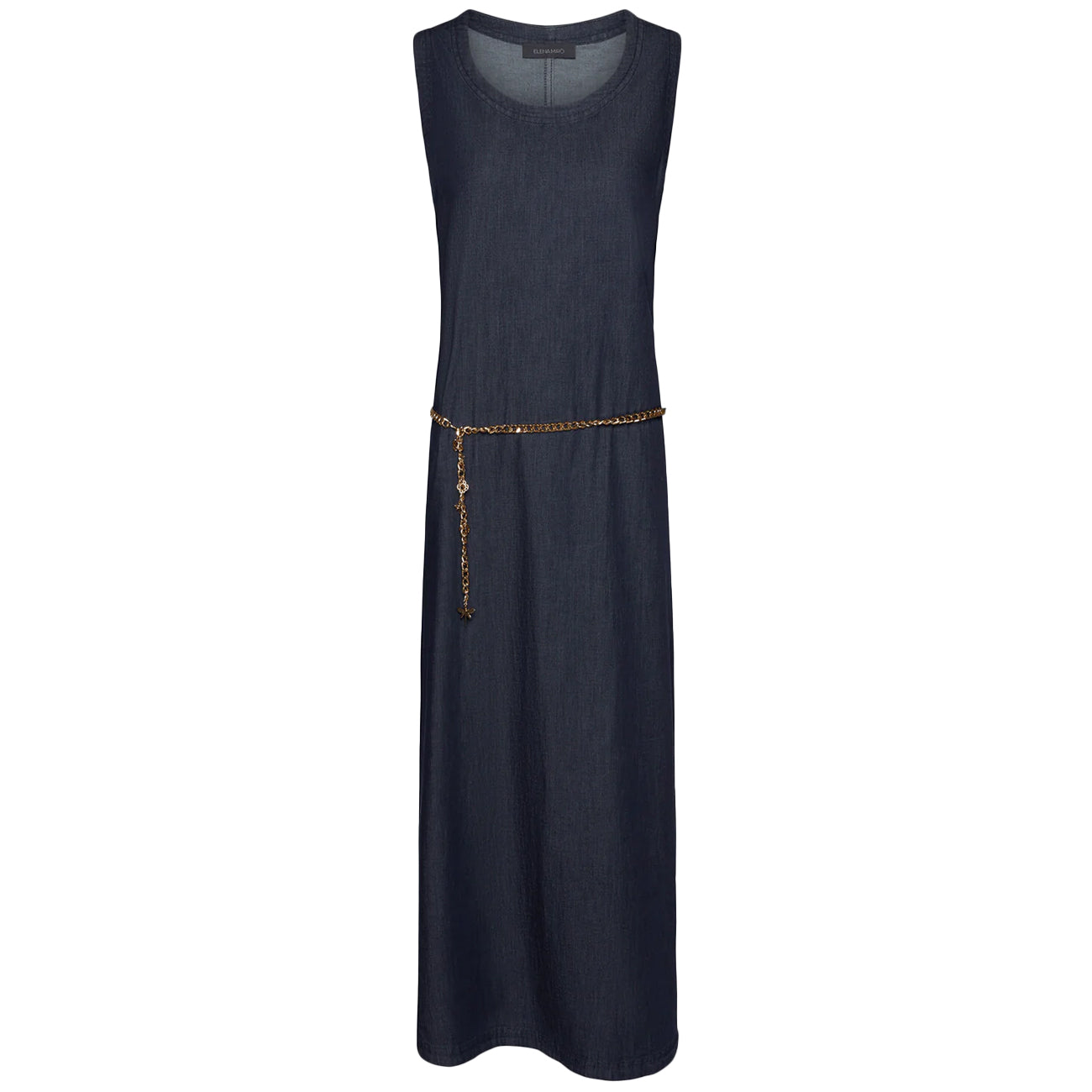 ELENA MIRO' Abito A Canotta In Chambray Con Cintura Gioiello 7461P0000269N 034 BLU 