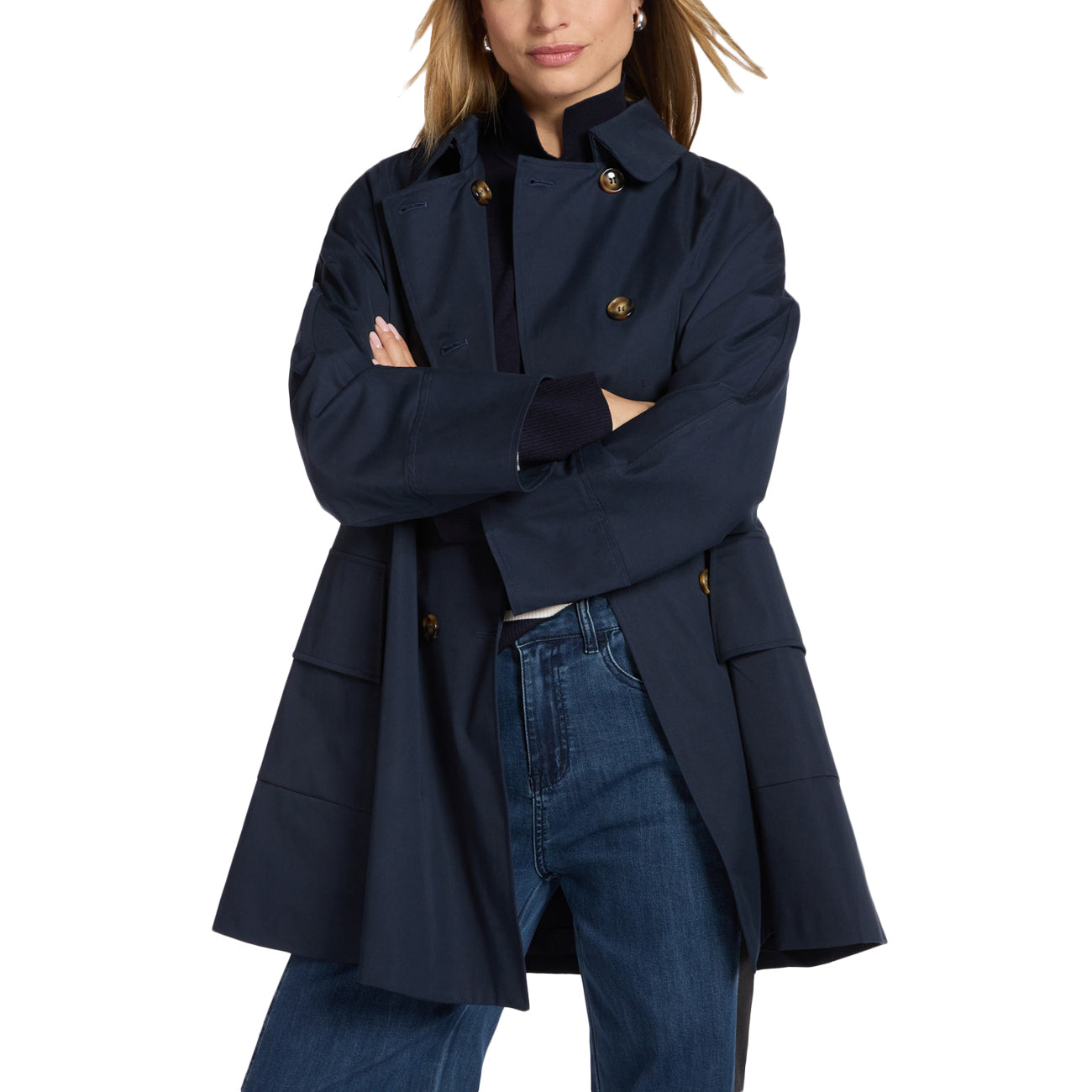 ELENA MIRO' Trench Doppiopetto In Gabardine F239P000182N 034 BLU 