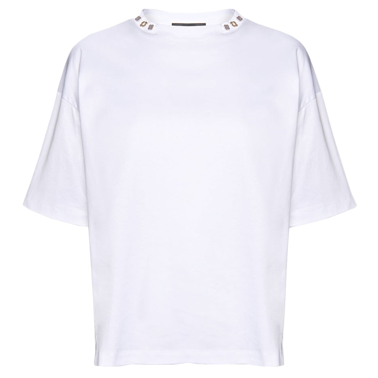 ELENA MIRO' T-shirt Con Applicazioni Monogram G065Z000583N 001 BIANCO OTTICO 