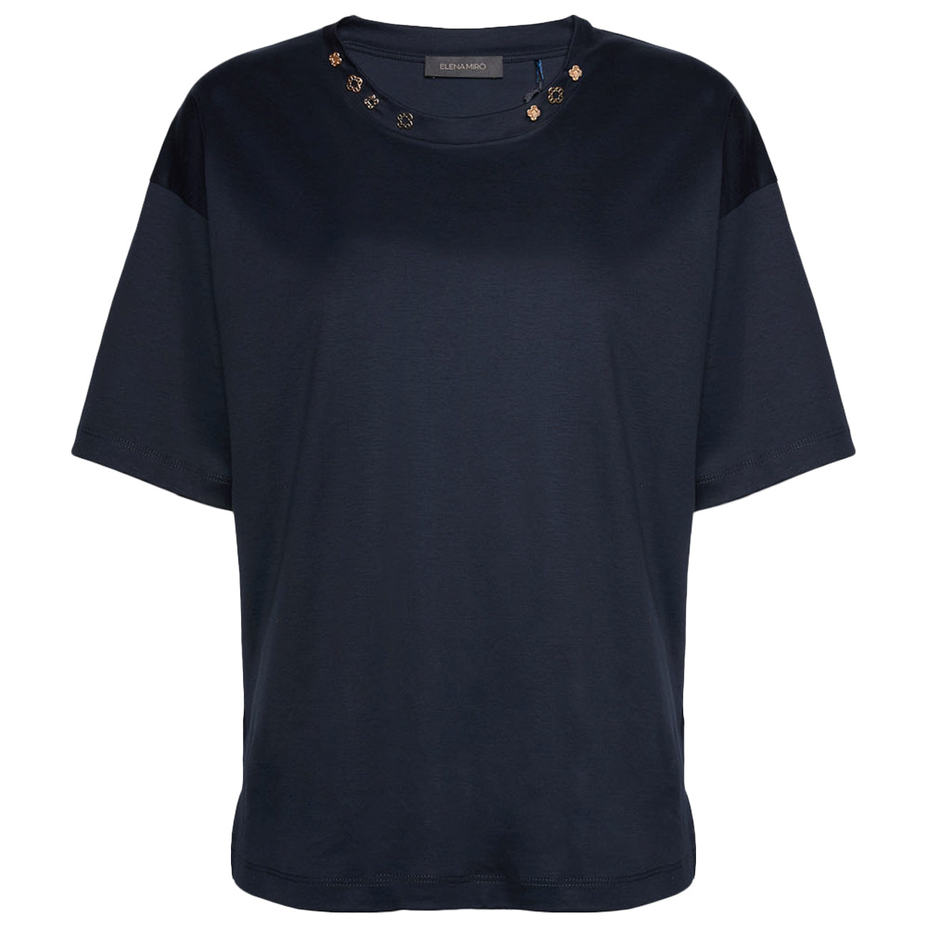 ELENA MIRO' T-shirt Con Applicazioni Monogram G065Z000583N 034 BLU 