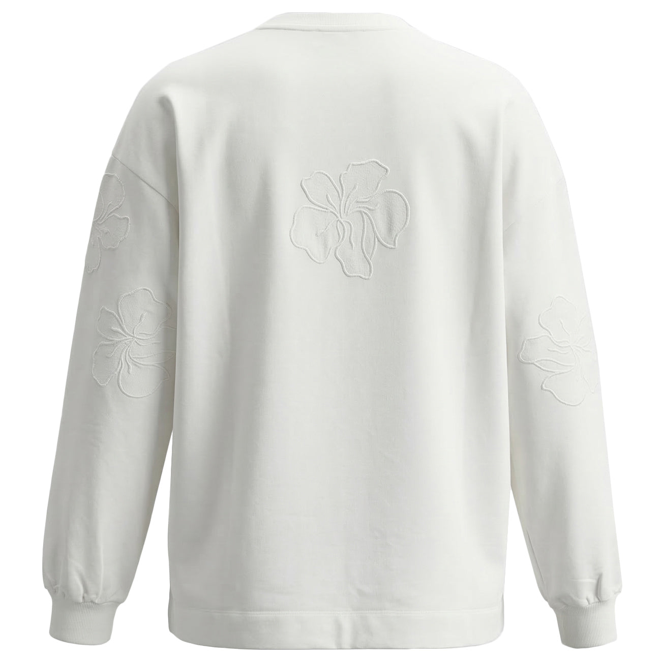 ELENA MIRO' Felpa Girocollo Con Inserti Floreali G891Z000556N 011 OFF WHITE 