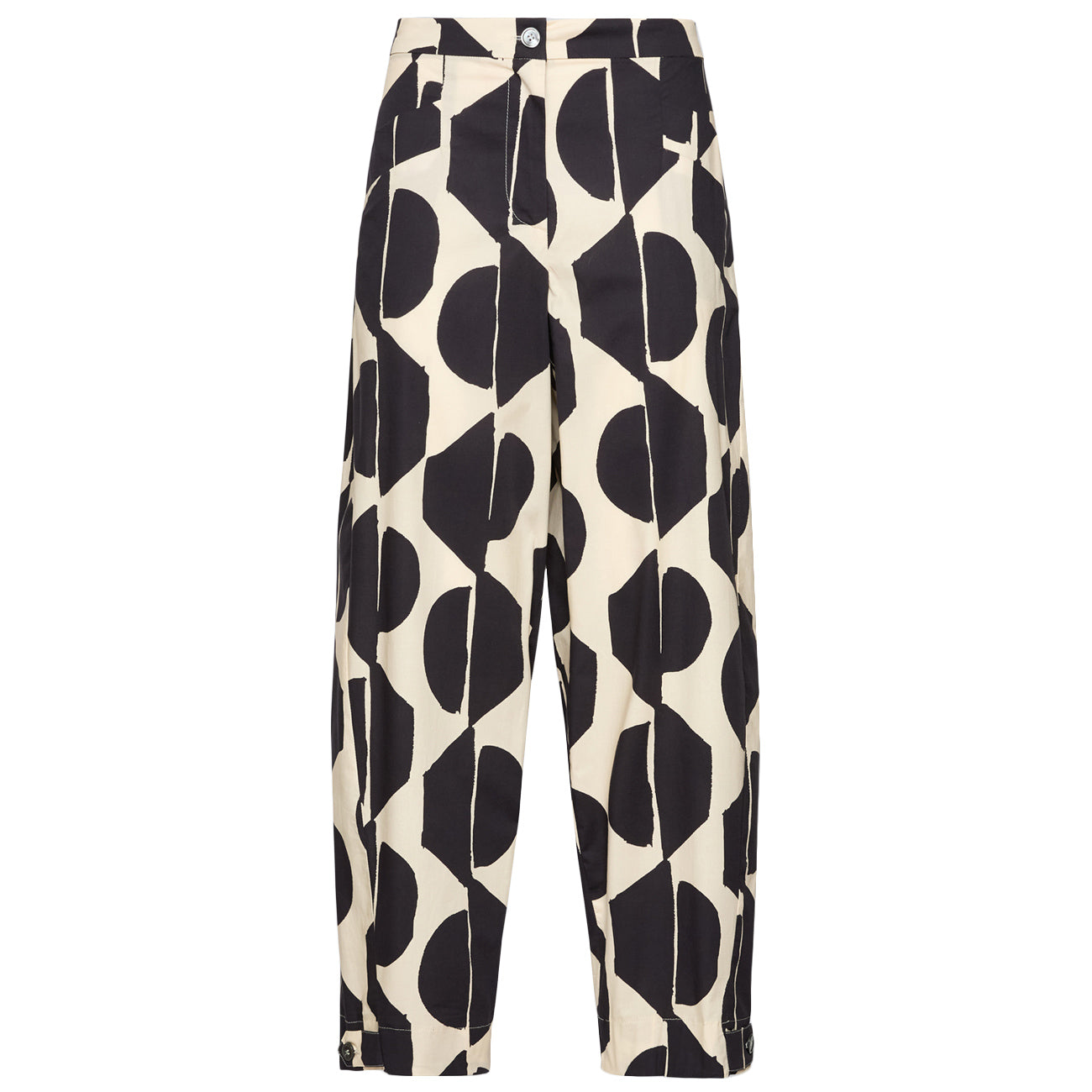 ELENA MIRO' Pantaloni Barrel Stampati P189P100495N 01 BEIGE/NERO 