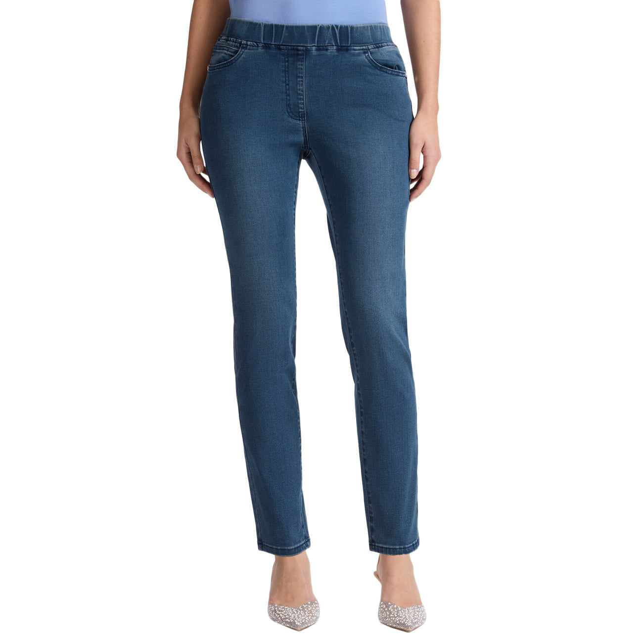 ELENA MIRO' Jeggings, "Pat" P442P300437N 0H4 BLU MEDIO 