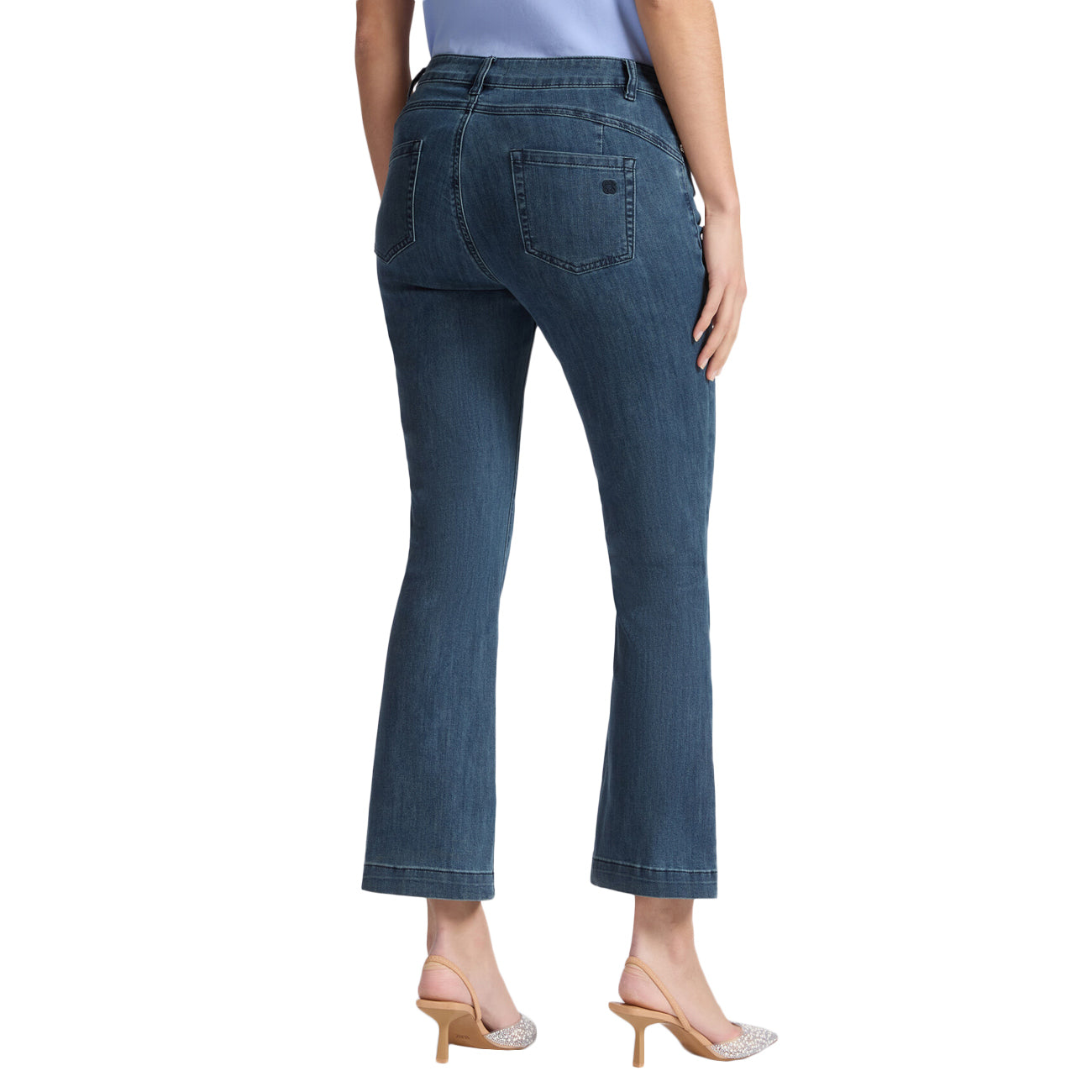 ELENA MIRO' Jeans 5 Tasche Kick Flare, "Florence" P526P000408N 034 BLU SCURO 