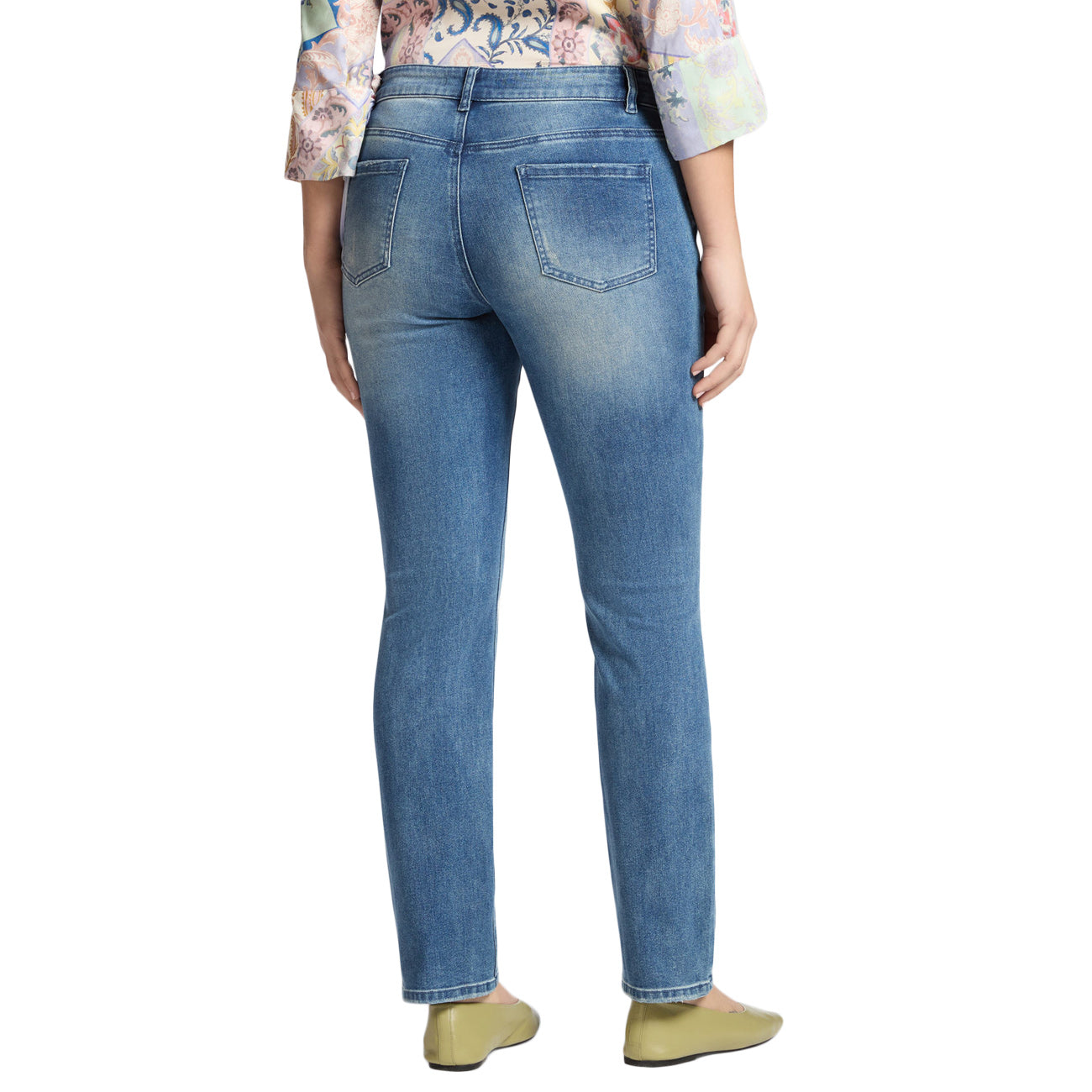 ELENA MIRO' Jeans Regular Con Foulard, "Rose" P527P000409N 024 BLU MEDIO 