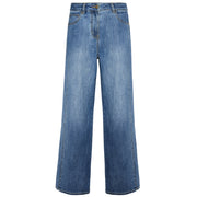 ELENA MIRO' Jeans 5 Tasche Mid Wide Leg, "Wanda" P531P000413N 024 BLU MEDIO 