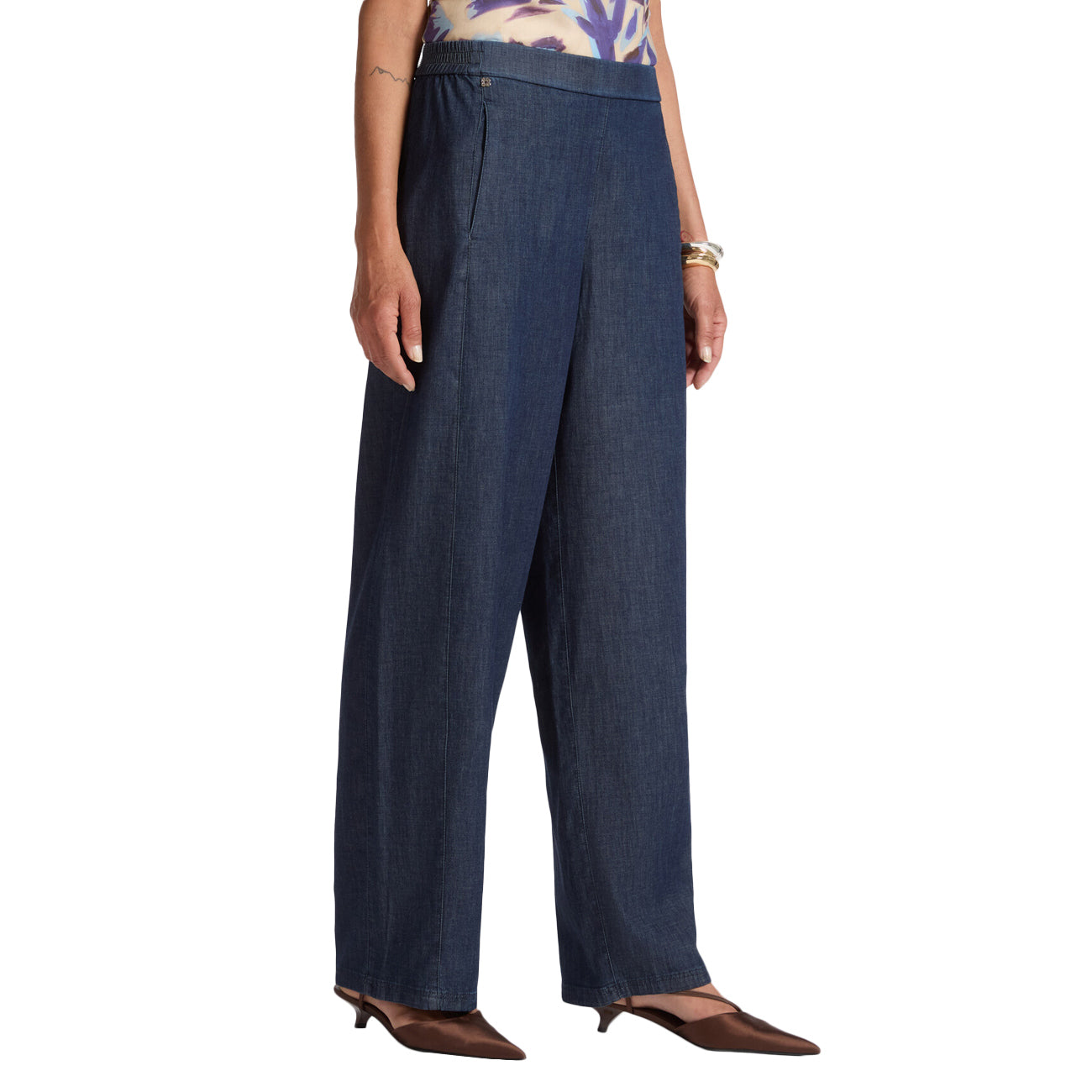 ELENA MIRO' Jeans Regular In Chambray P538P000426N 034 BLU 