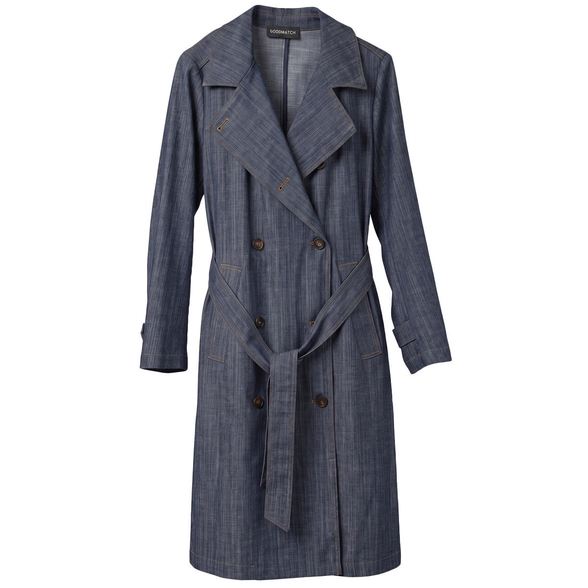 GOODMATCH Trench Doppiopetto In Denim AA0435 U79 BLUE DENIM 