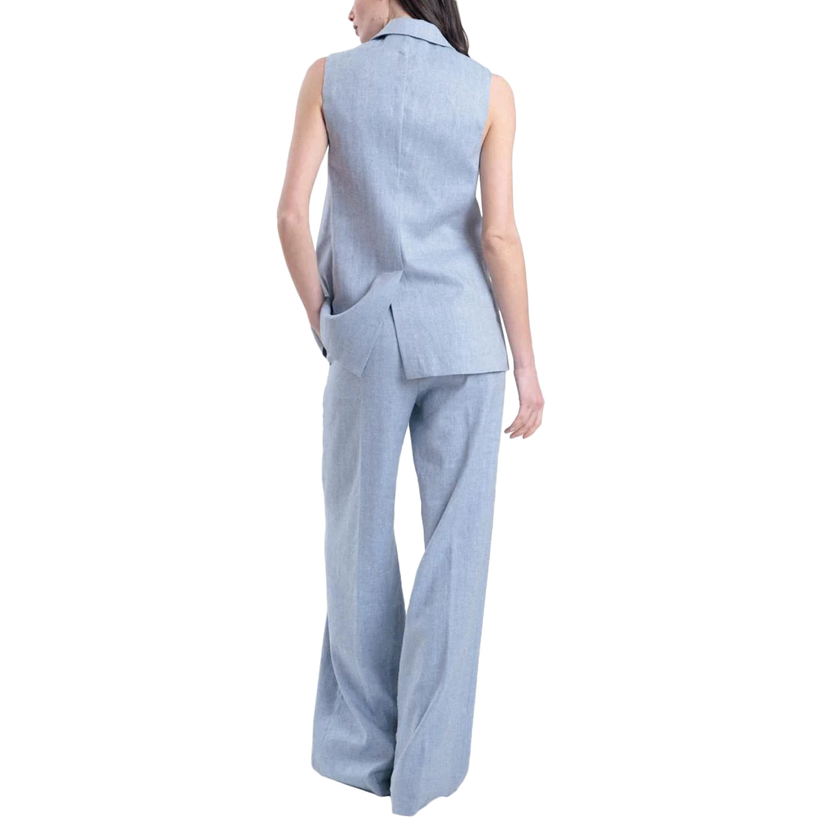 GOODMATCH Blazer Smanicato Lino AB0651 Z63 LIGHT BLUE HERRINGON 