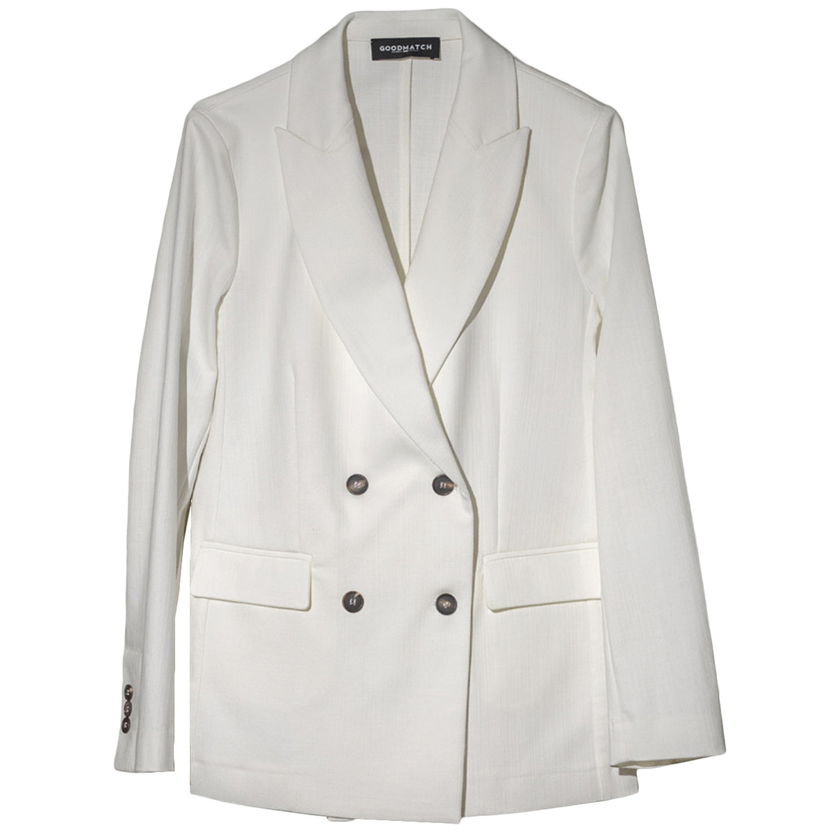 GOODMATCH Blazer Doppiopetto In Drill Di Cotone Stretch AB5135 U01 WHITE 