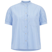 MASCHERONI Camicia Coreana A Righe CNF/B013134 B82 BIANCO/AZZURRO 