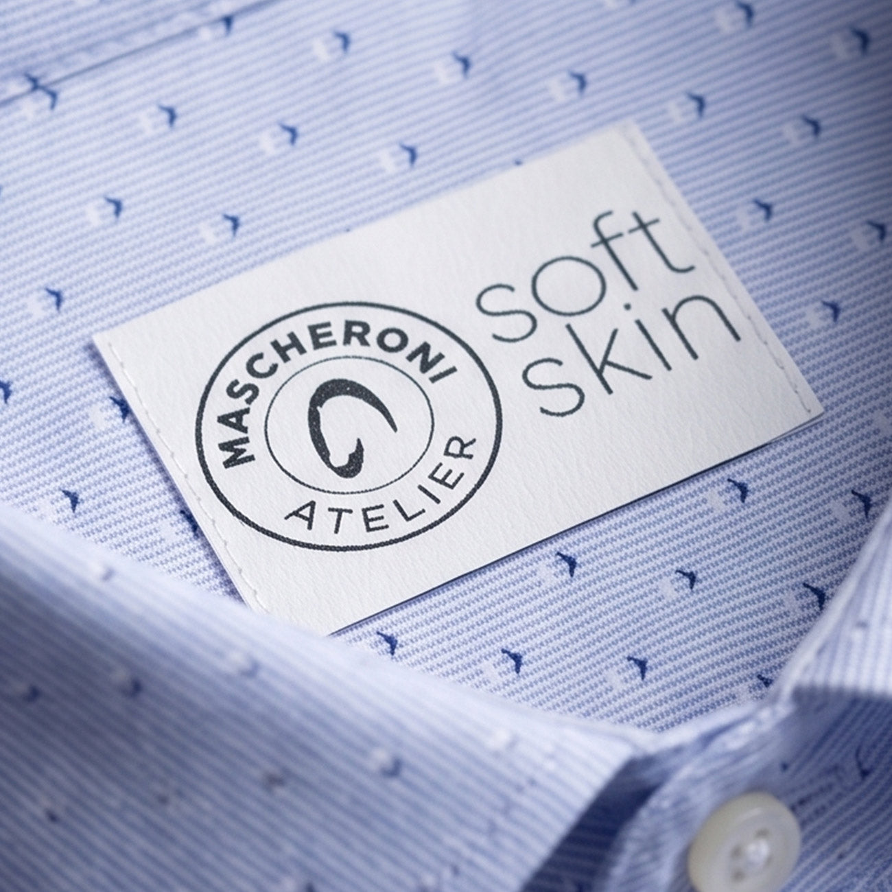 MASCHERONI Camicia Slim SK Fantasia GMB/QM2CJE FB2 BIANCO/PUNTINI AZZ-BLU 