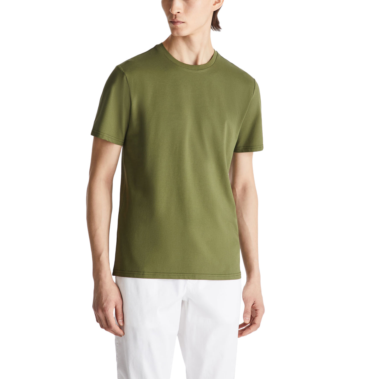 PEUTEREY T-shirt Zole 02 In Piquet Stretch Di Cotone E Seta PEU5470 99012182 471 VERDE MILITARE 