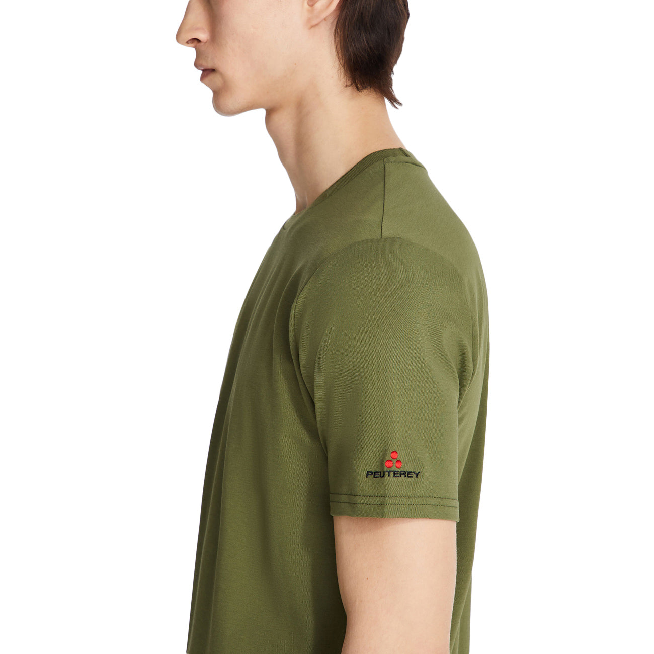 PEUTEREY T-shirt Zole 02 In Piquet Stretch Di Cotone E Seta PEU5470 99012182 471 VERDE MILITARE 
