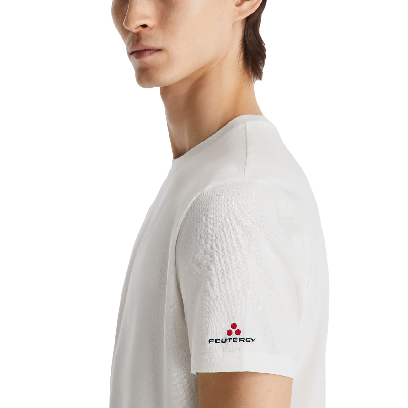 PEUTEREY T-shirt Zole 02 In Piquet Stretch Di Cotone E Seta PEU5470 99012182 730 BIANCO 
