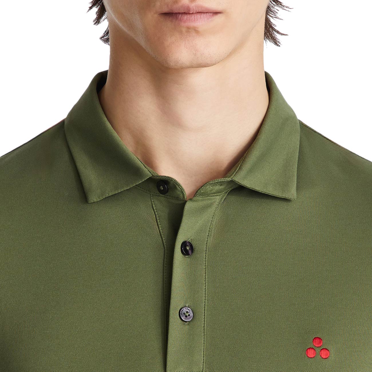 PEUTEREY Polo Mezzola 02 In Piqué Di Cotone Stretch PEU5471 99012182 471 VERDE MILITARE 
