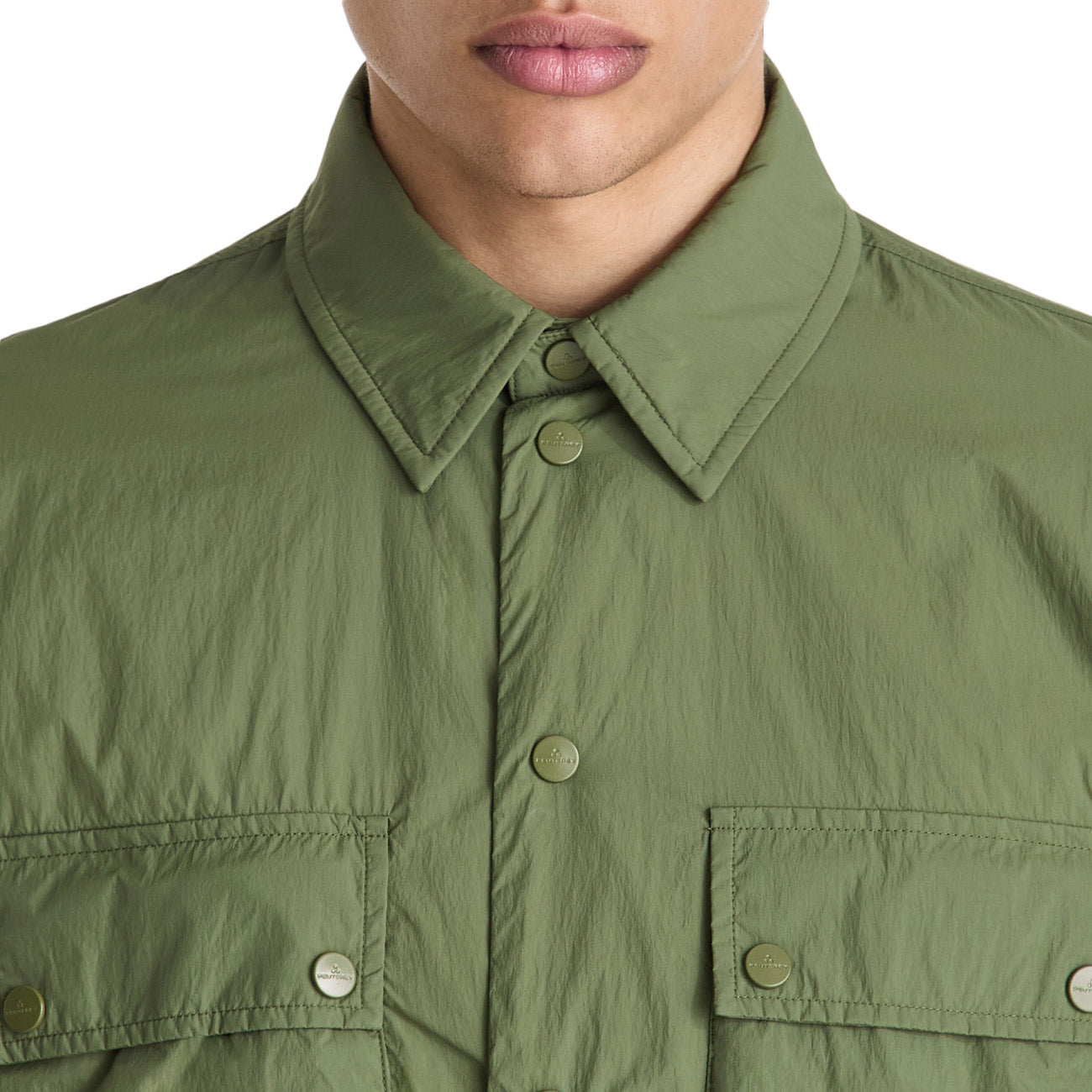 PEUTEREY Overshirt Pawan In Tela Di Nylon PEU5787 01181986 471 VERDE MILITARE 
