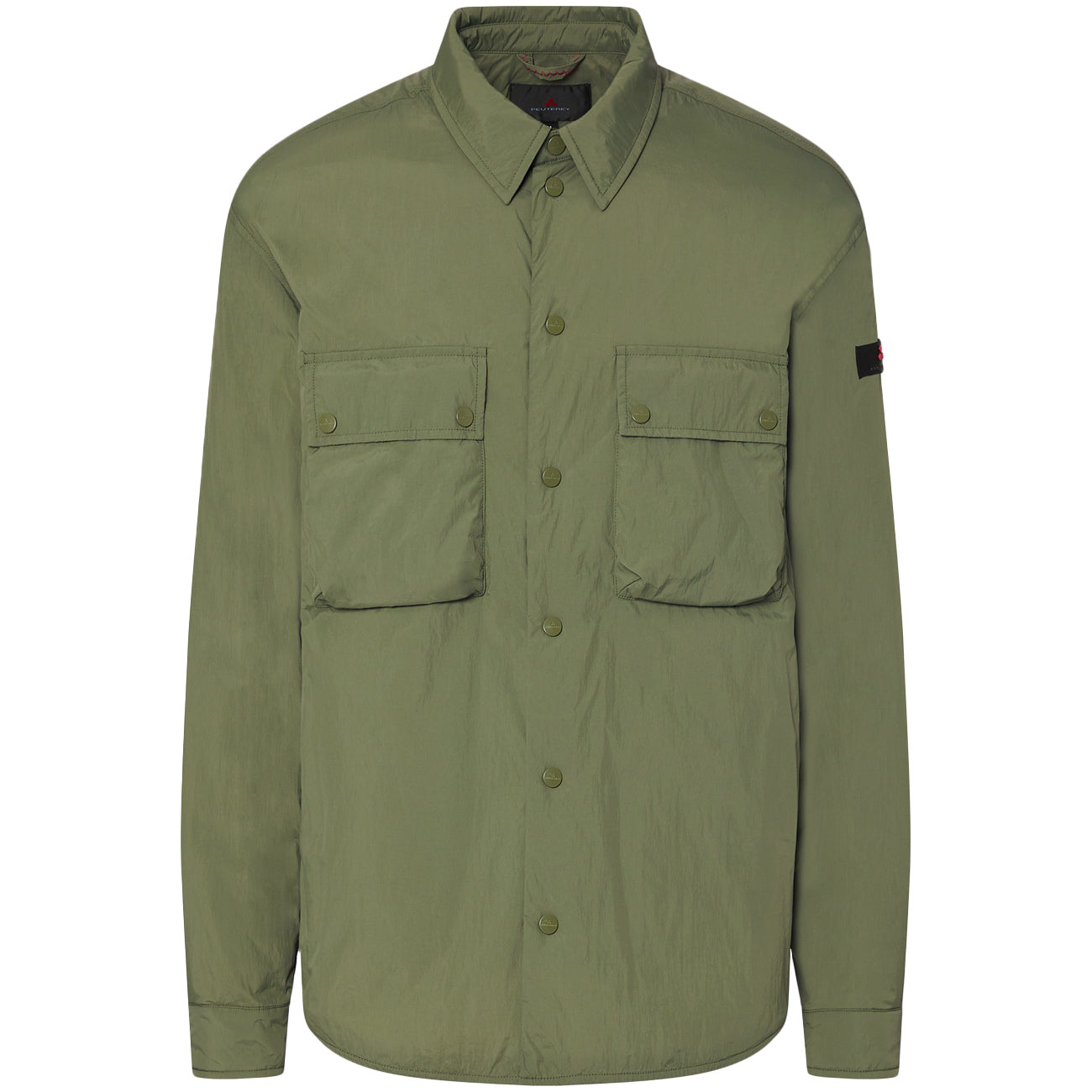 PEUTEREY Overshirt Pawan In Tela Di Nylon PEU5787 01181986 471 VERDE MILITARE 