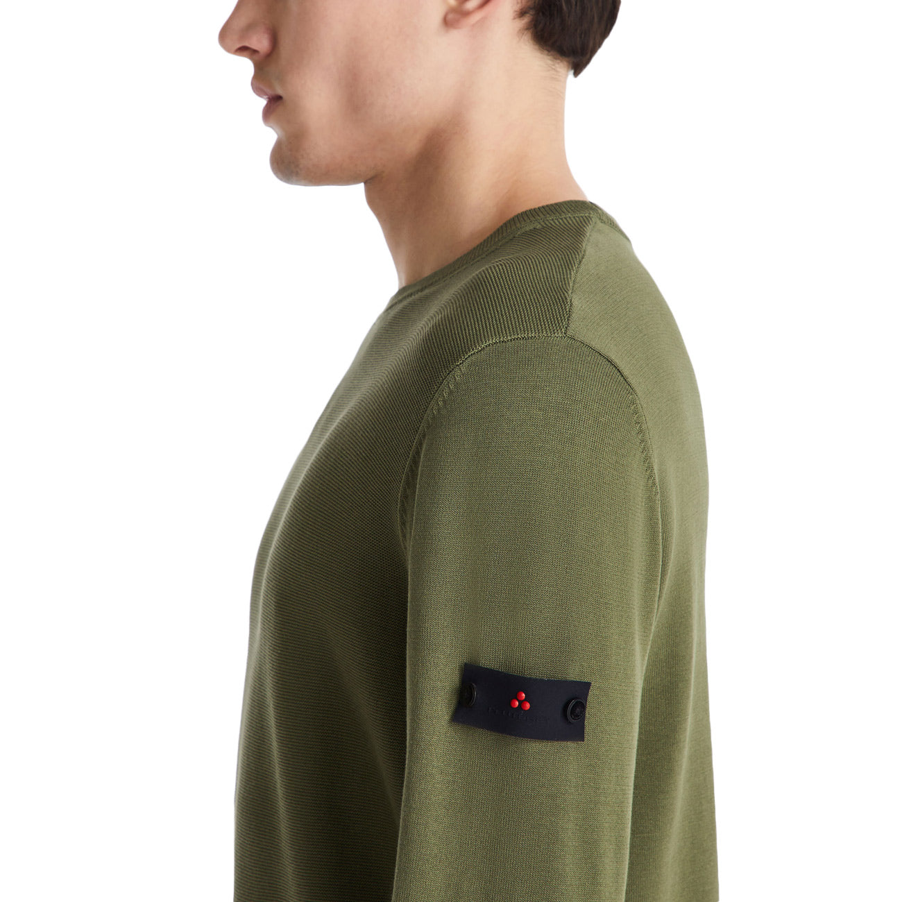 PEUTEREY Maglia Ganna 03 In Tricot Di Cotone PEU5837 99012010 471 VERDE MILITARE 
