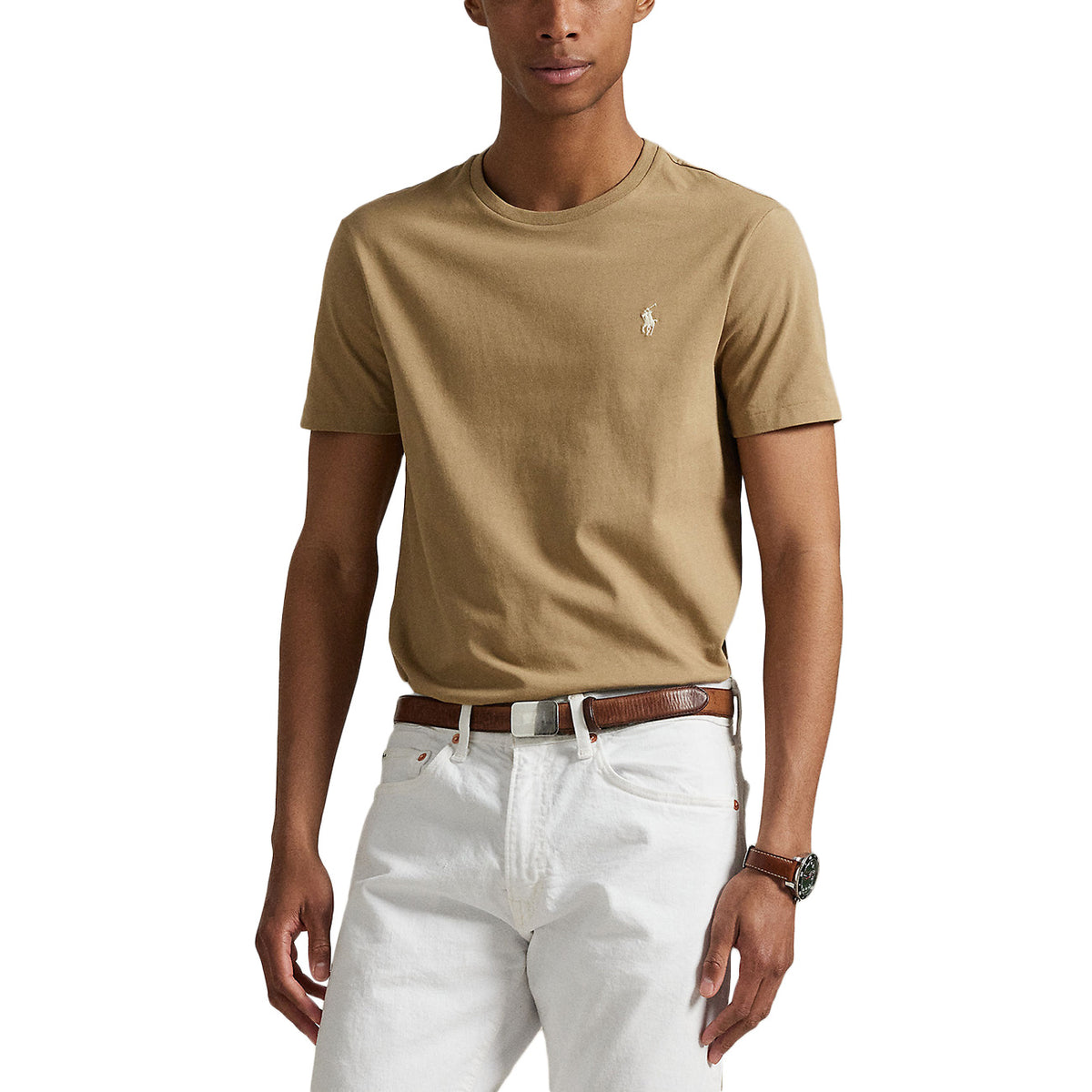 POLO RALPH LAUREN T-SHIRT COTONE 710671438 329 CAFE TAN/C8176 