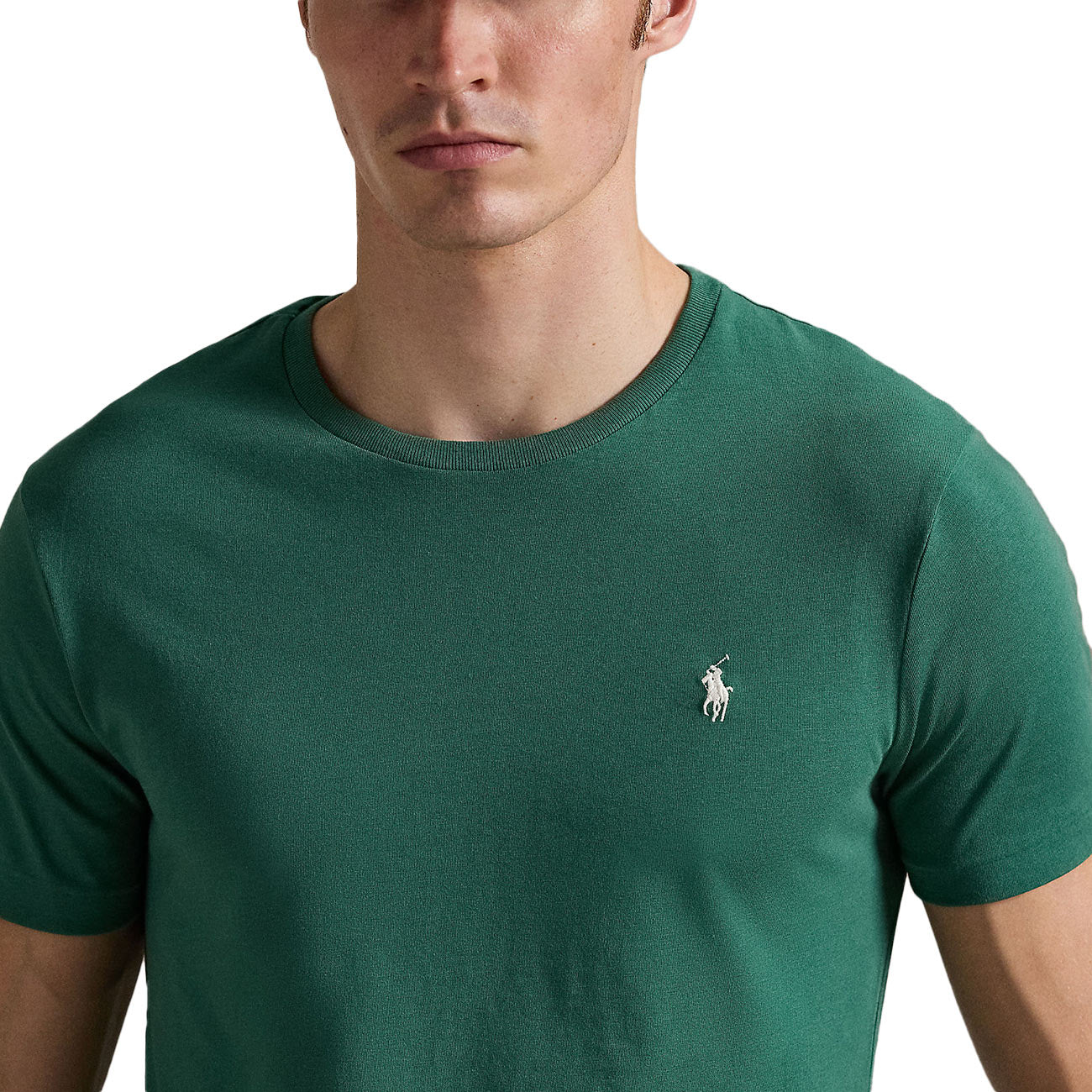 POLO RALPH LAUREN T-shirt Skin-Fit 710671438 422 ANTIQUE GREEN/CREAM 