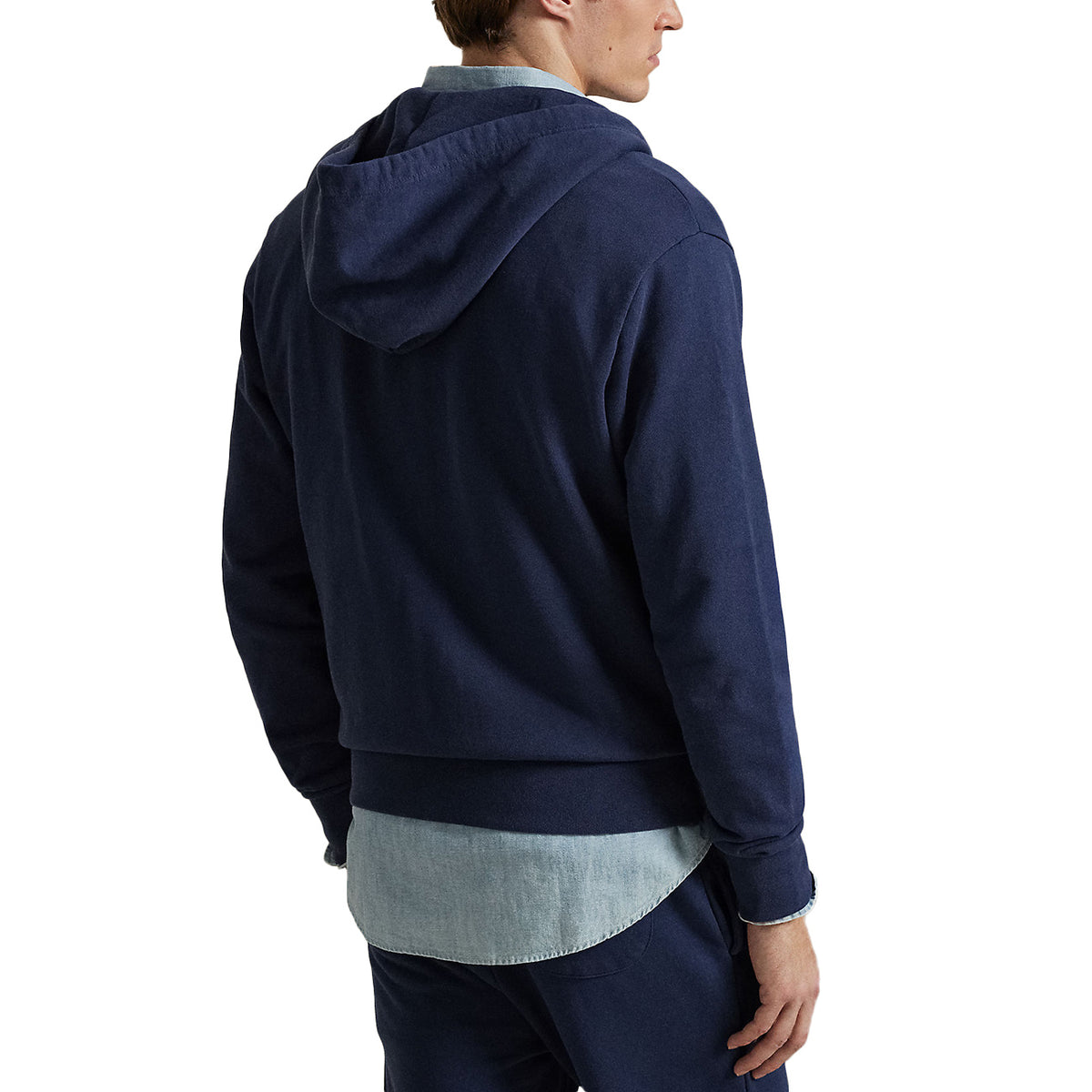POLO RALPH LAUREN Felpa Con Cappuccio Con Zip Garzata Stone Wash 710916692 014 CRUISE NAVY 