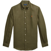 POLO RALPH LAUREN Camicia Di Lino 710966294 004 NEW OLIVE 