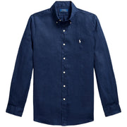POLO RALPH LAUREN Camicia Di Lino 710966294 504 NEWPORT NAVY W/WHITE PP 