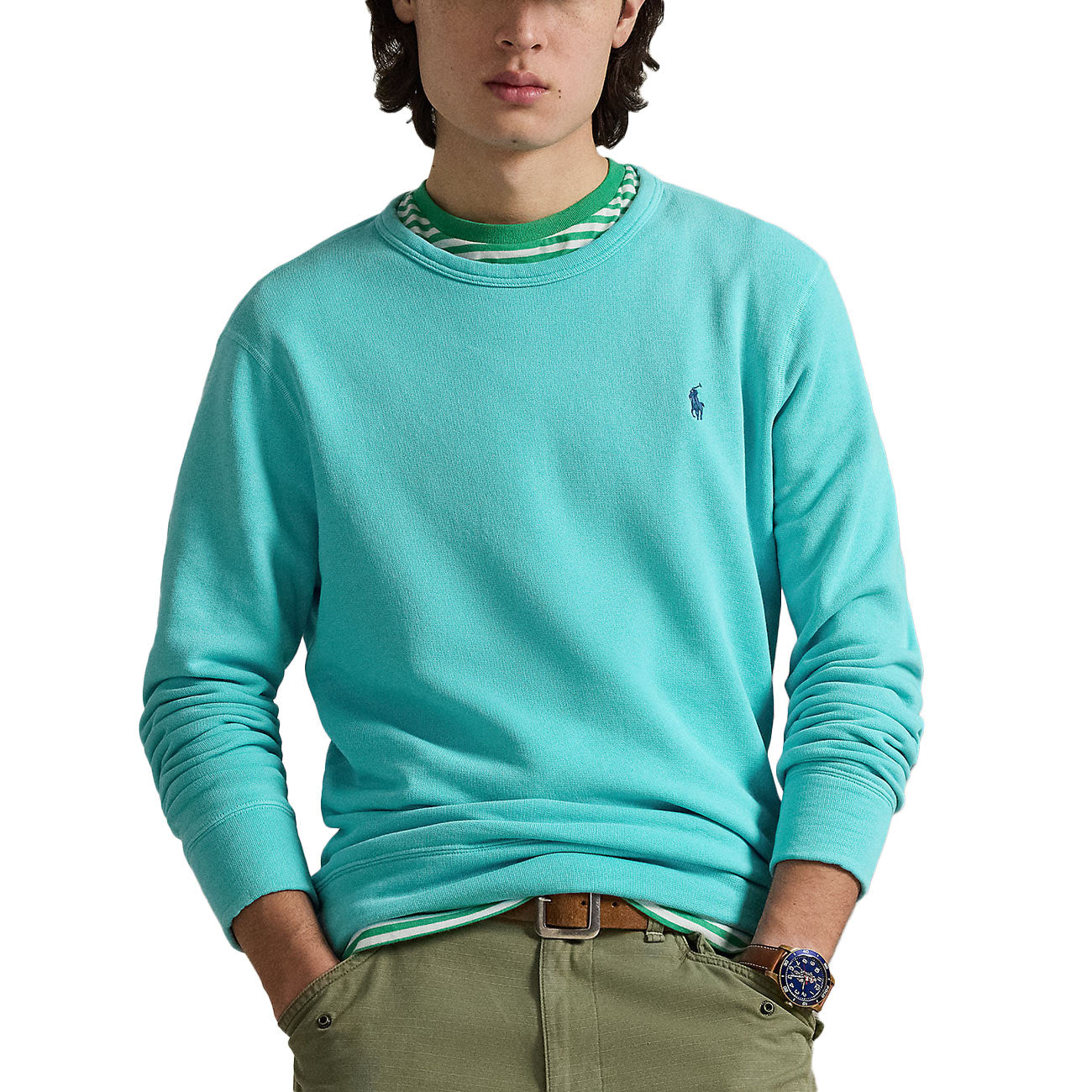 POLO RALPH LAUREN Felpa Girocollo 710A12485 007 PERFECT TURQUOISE 