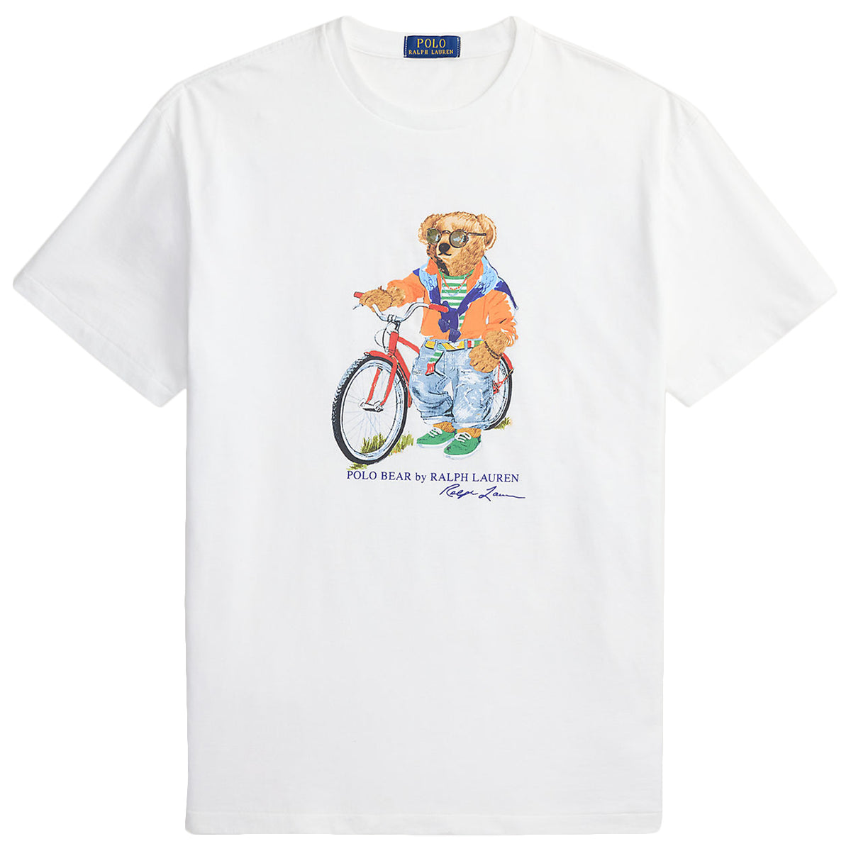 POLO RALPH LAUREN T-shirt Slim Con Orso Estivo 710B16612 002 WHITE-SUMMER BEAR 