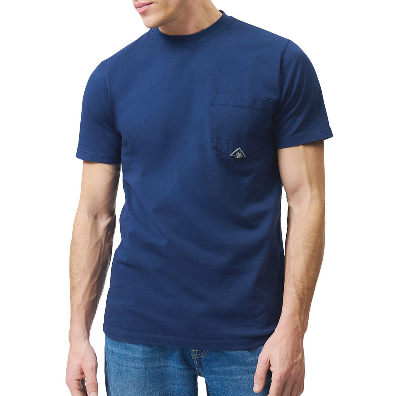 ROY ROGER'S T-shirt Pocket In Jersey RRU634CA160111 C0382 BLUE WORK 