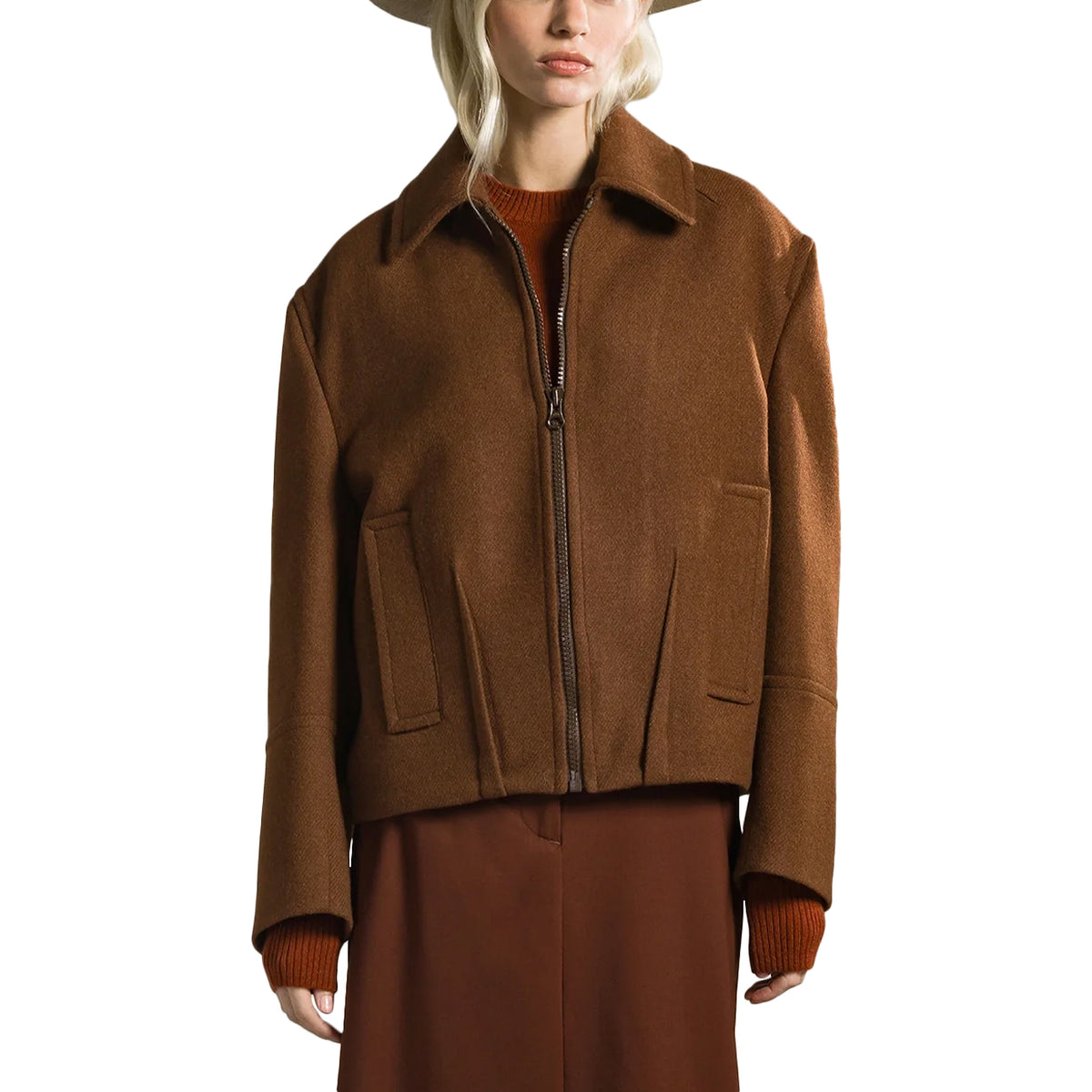 CRUNA Giacca Alki Oversized Cropped ALKI2728 133 CIOCCOLATO 